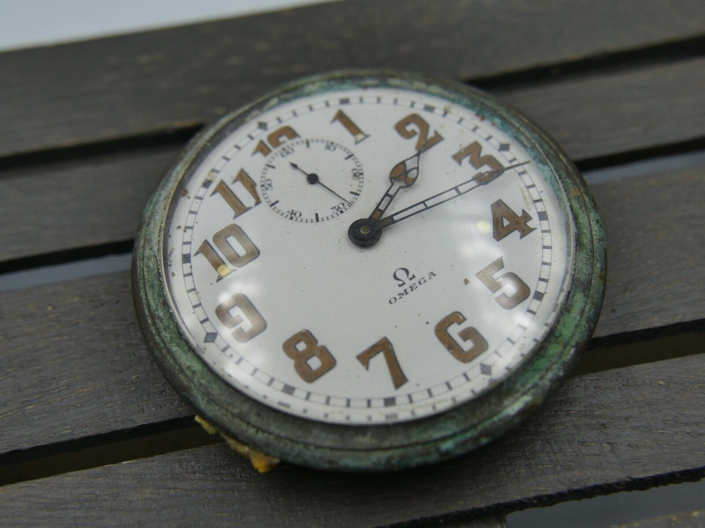 10's vintage watch Omega BIG clock cal. 18''' dashboard automobile 61cm RARE