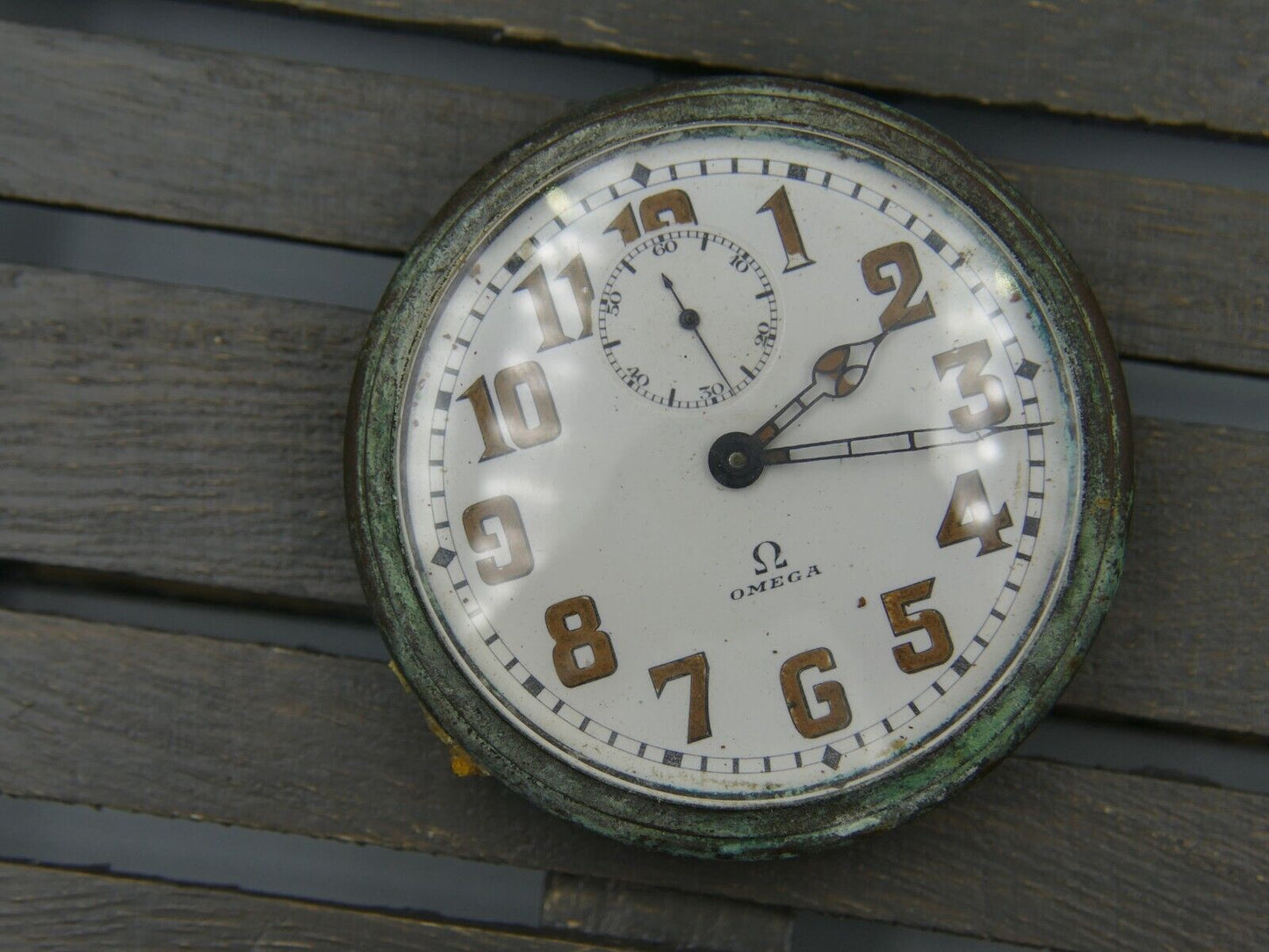 10's vintage watch Omega BIG clock cal. 18''' dashboard automobile 61cm RARE
