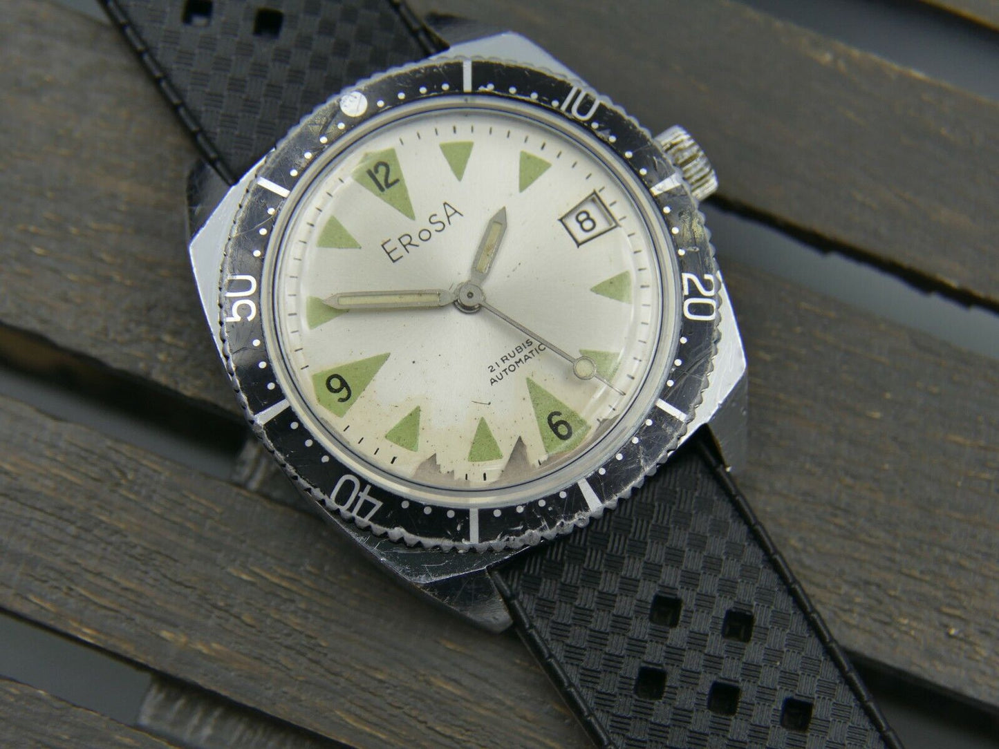 70s vintage watch mens Erosa diver Automatic AS 1902 /03