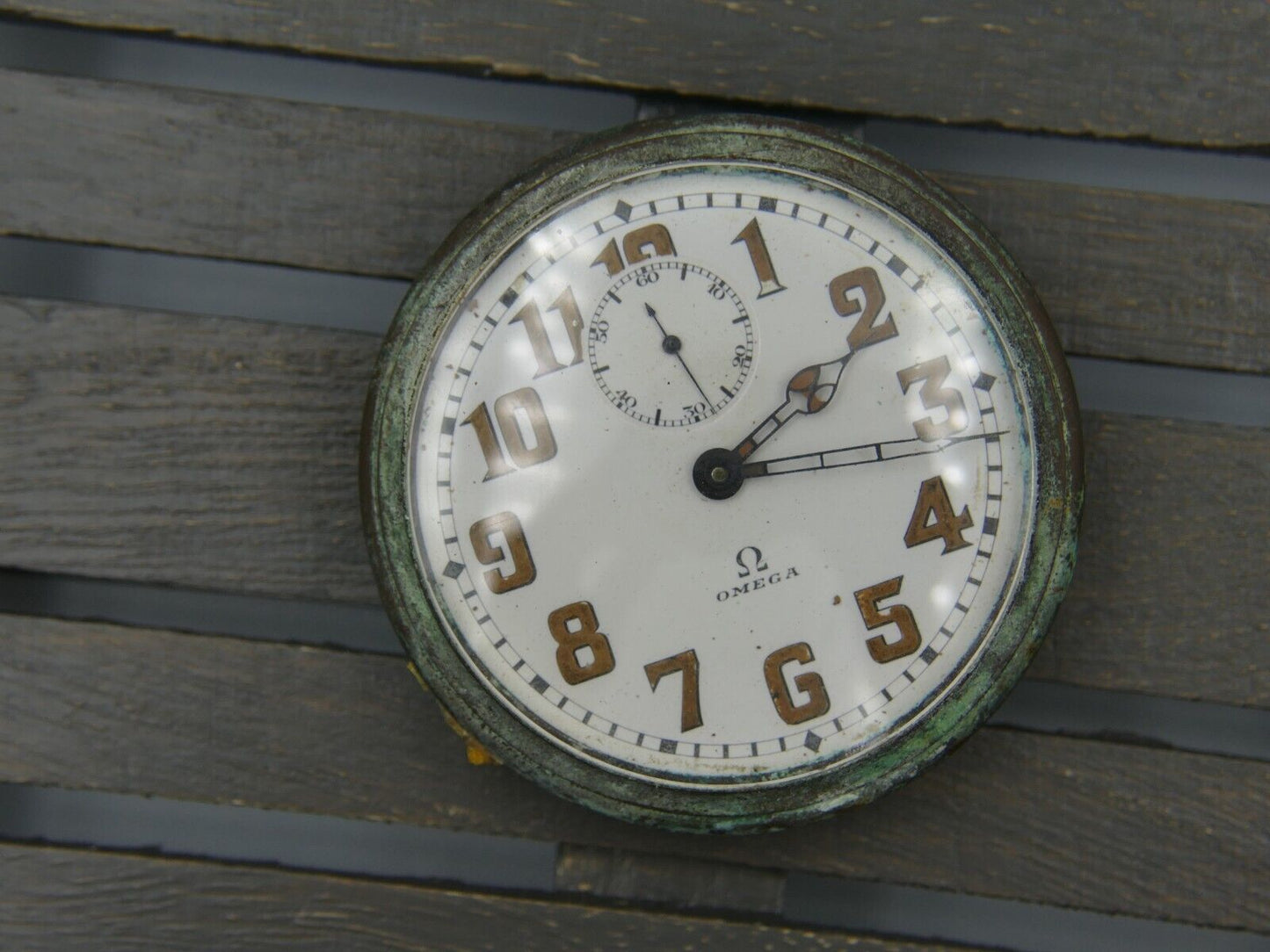 10's vintage watch Omega BIG clock cal. 18''' dashboard automobile 61cm RARE