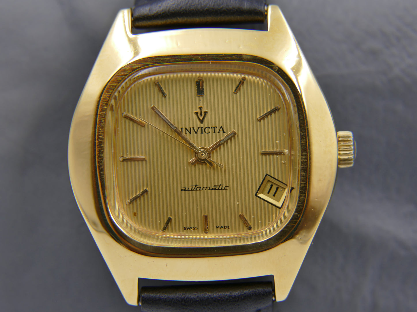 70's vintage watch mens gold pl Invicta automatic FHF 905