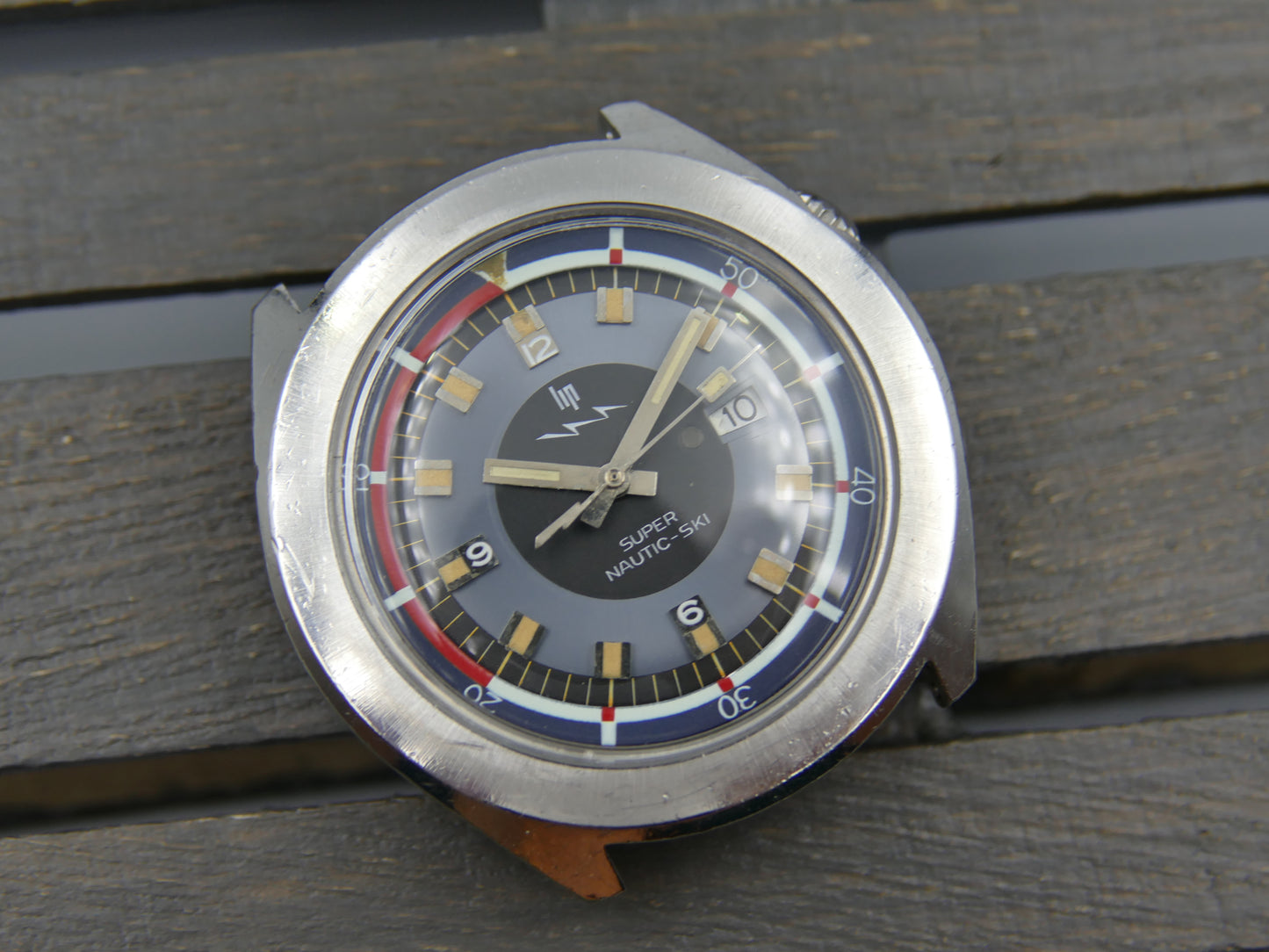 70's vintage watch mens Lip Nautic Ski super compressor 42mm diver ref. 60.592