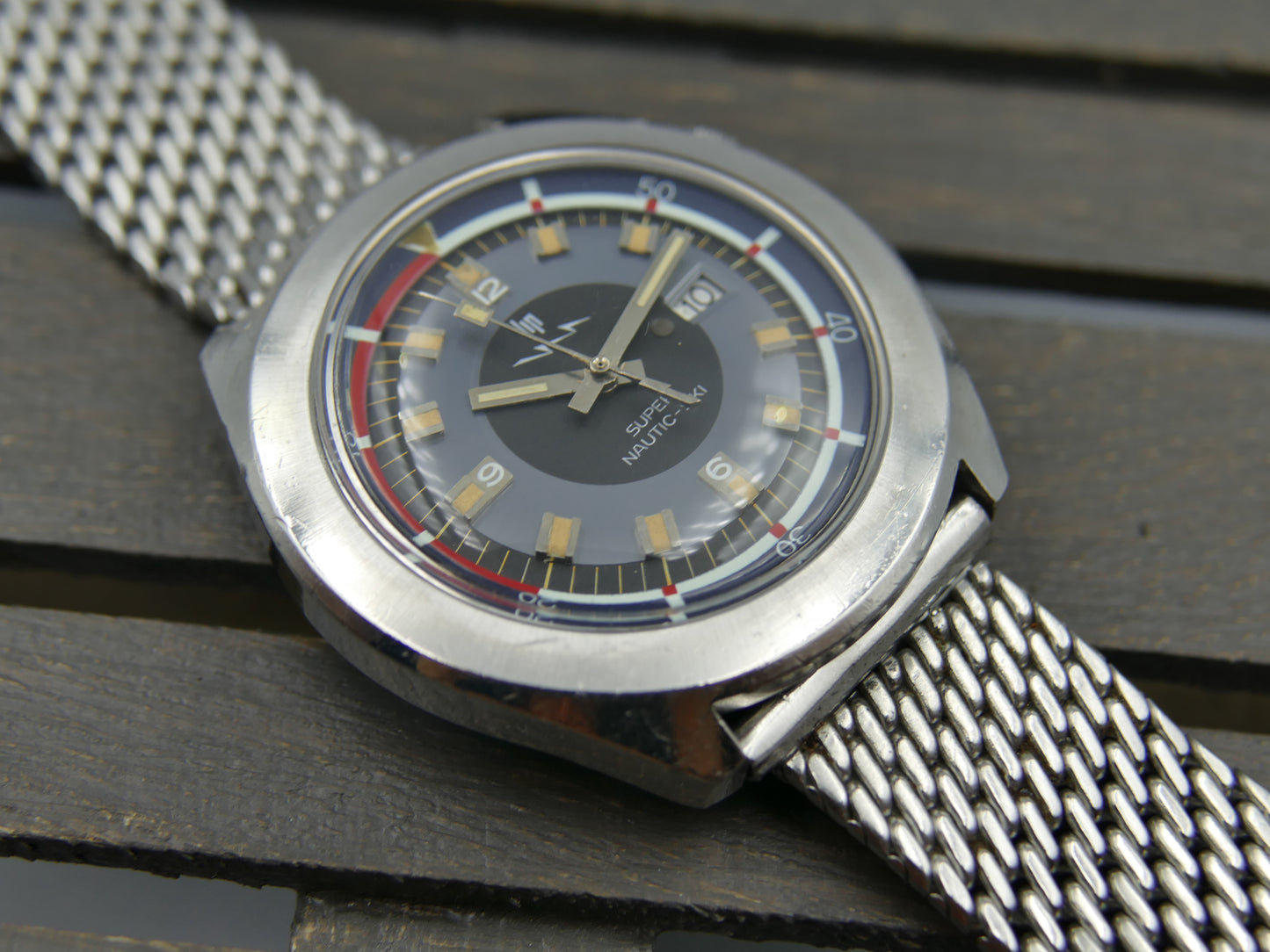70's vintage watch mens Lip Nautic Ski super compressor 42mm diver ref. 60.592