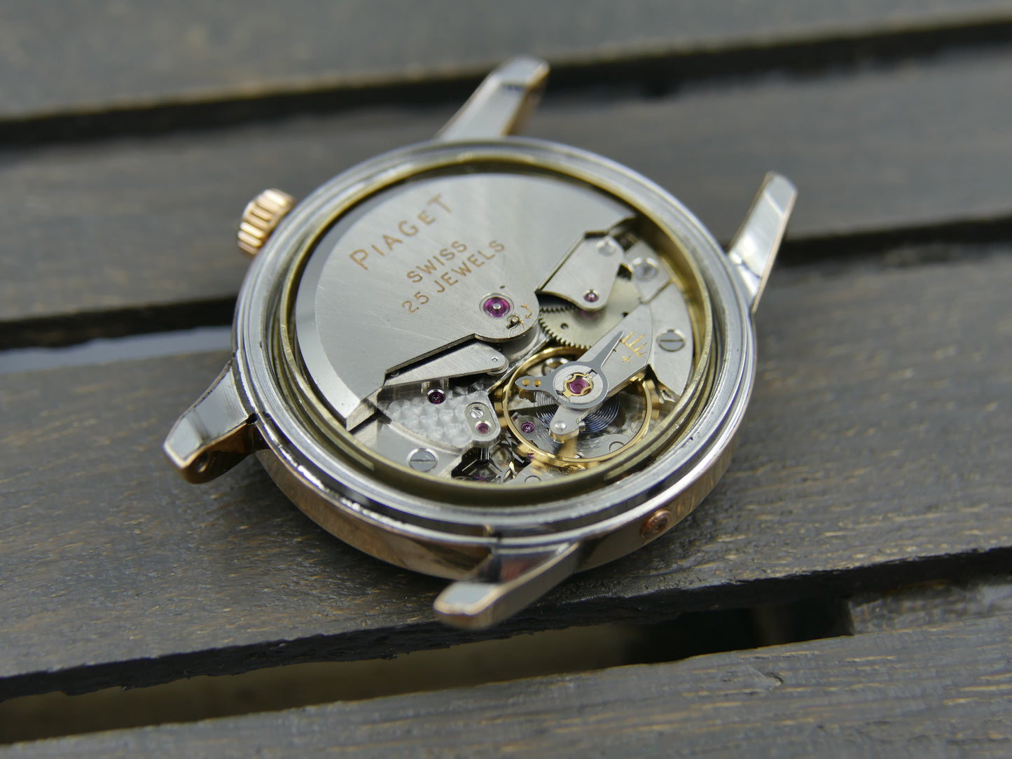 50's vintage watch mens Piaget ref. 11708 automatic Felsa 694 rose gold cap 34mm