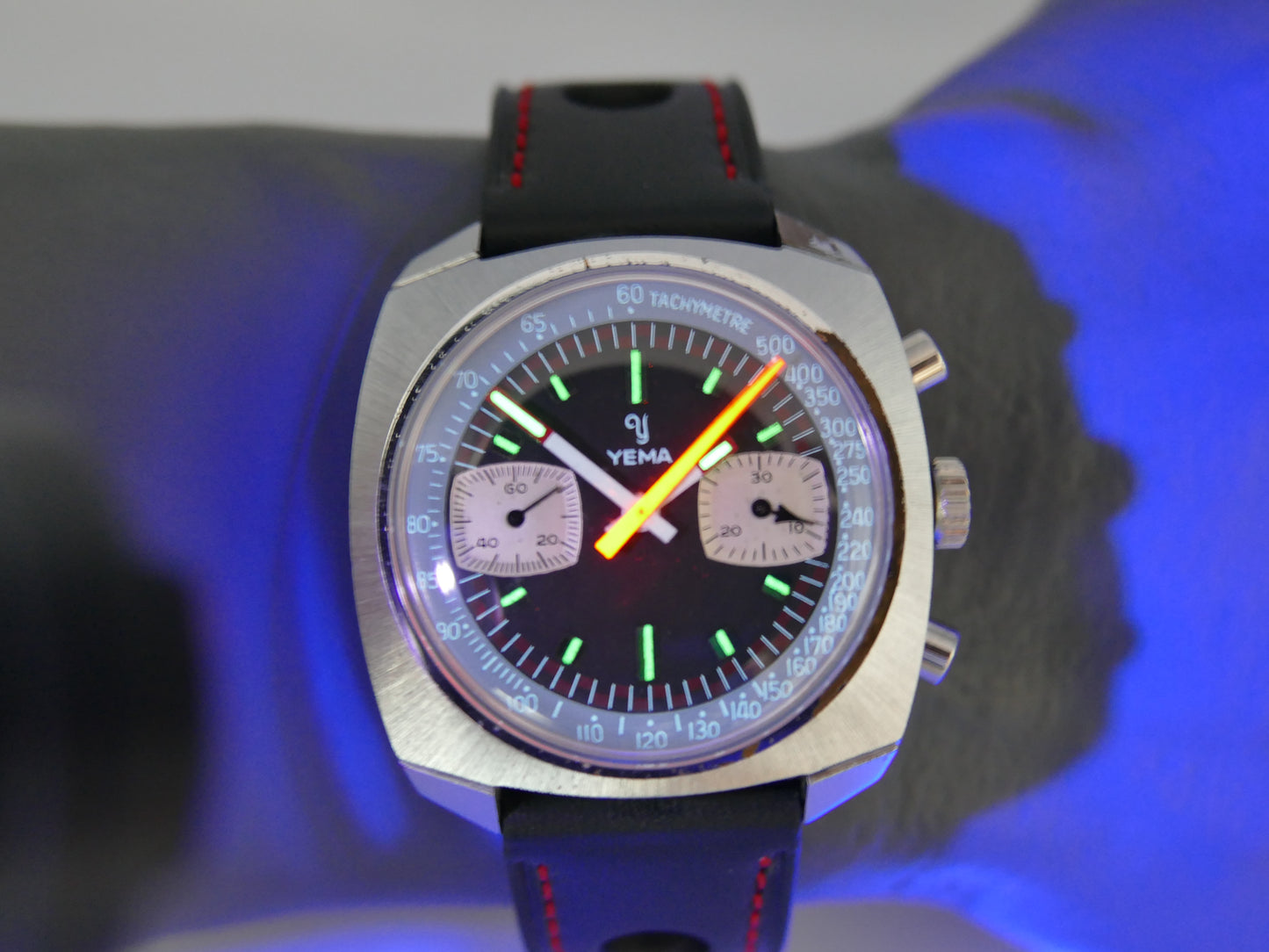 70's vintage watch mens Yema chronograph valjoux 7733 38mm