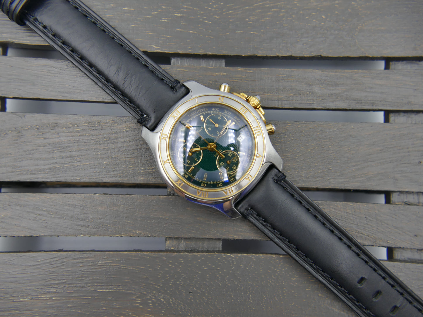 Watch mens Philip Watch Chronograph quartz ETA 251.262 steel case 42mm RARE