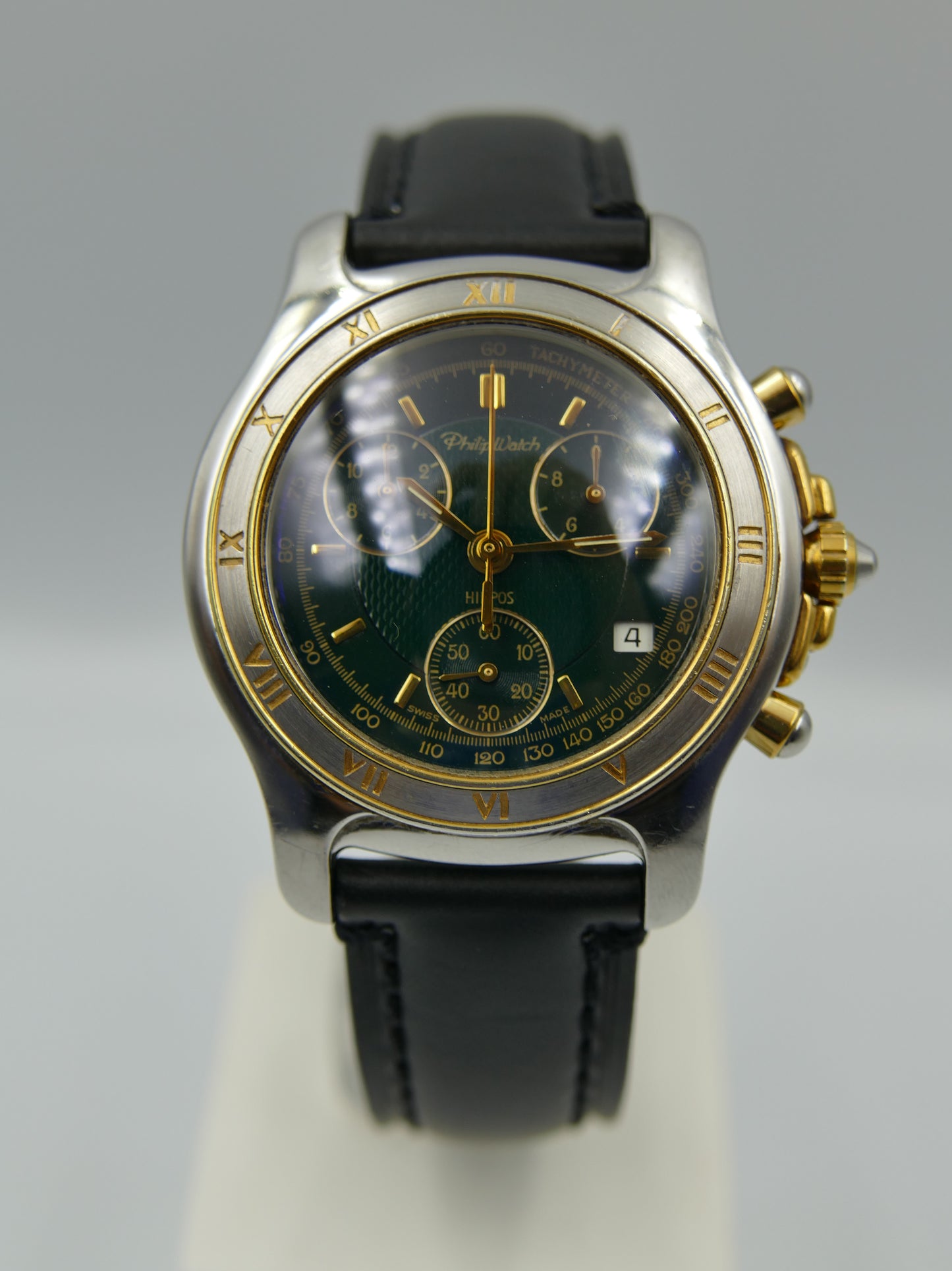 Watch mens Philip Watch Chronograph quartz ETA 251.262 steel case 42mm RARE