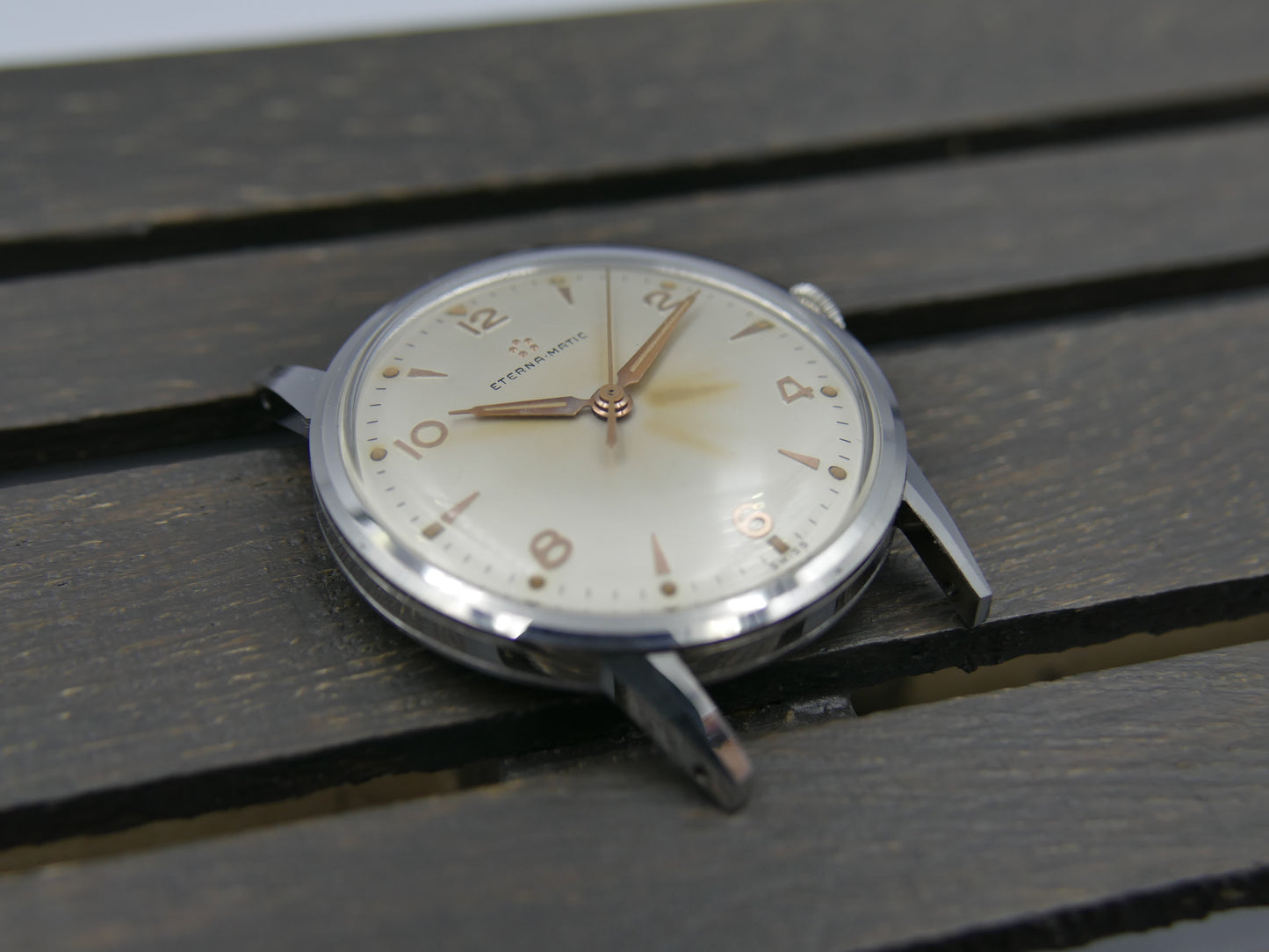 50's vintage watch mens Eterna Matic automatic cal. 1416U serviced 34mm