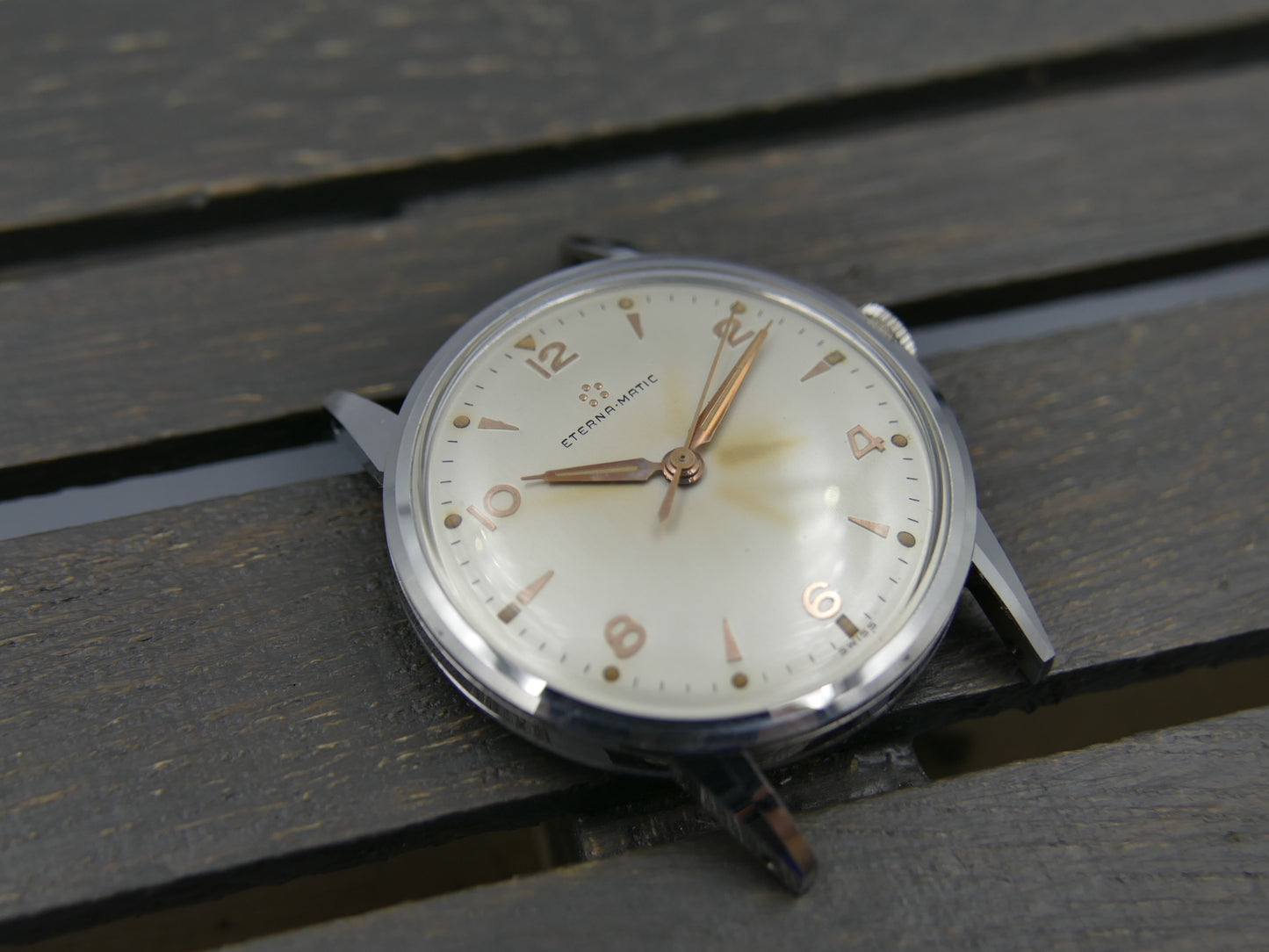 50's vintage watch mens Eterna Matic automatic cal. 1416U serviced 34mm