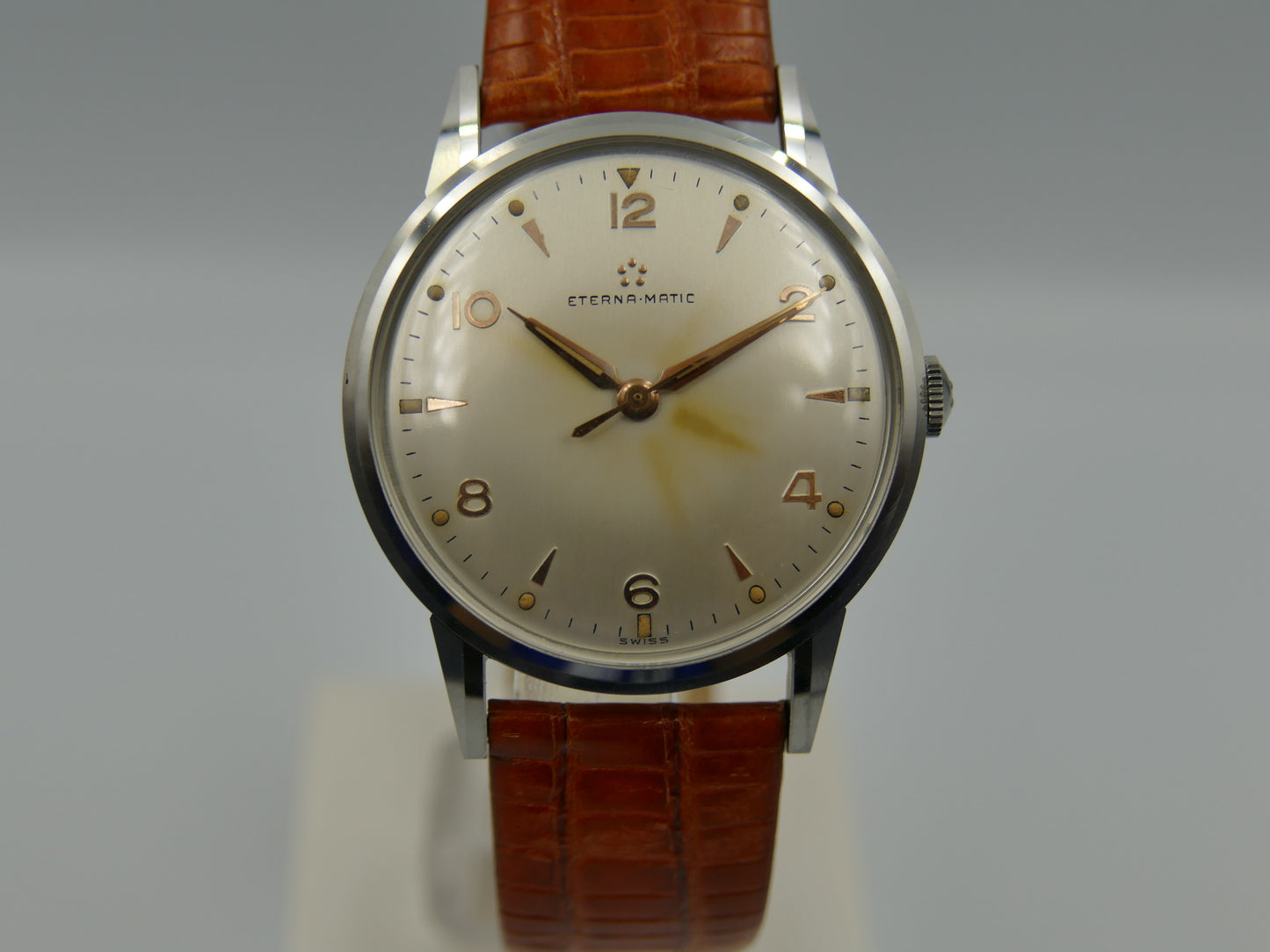 50's vintage watch mens Eterna Matic automatic cal. 1416U serviced 34mm