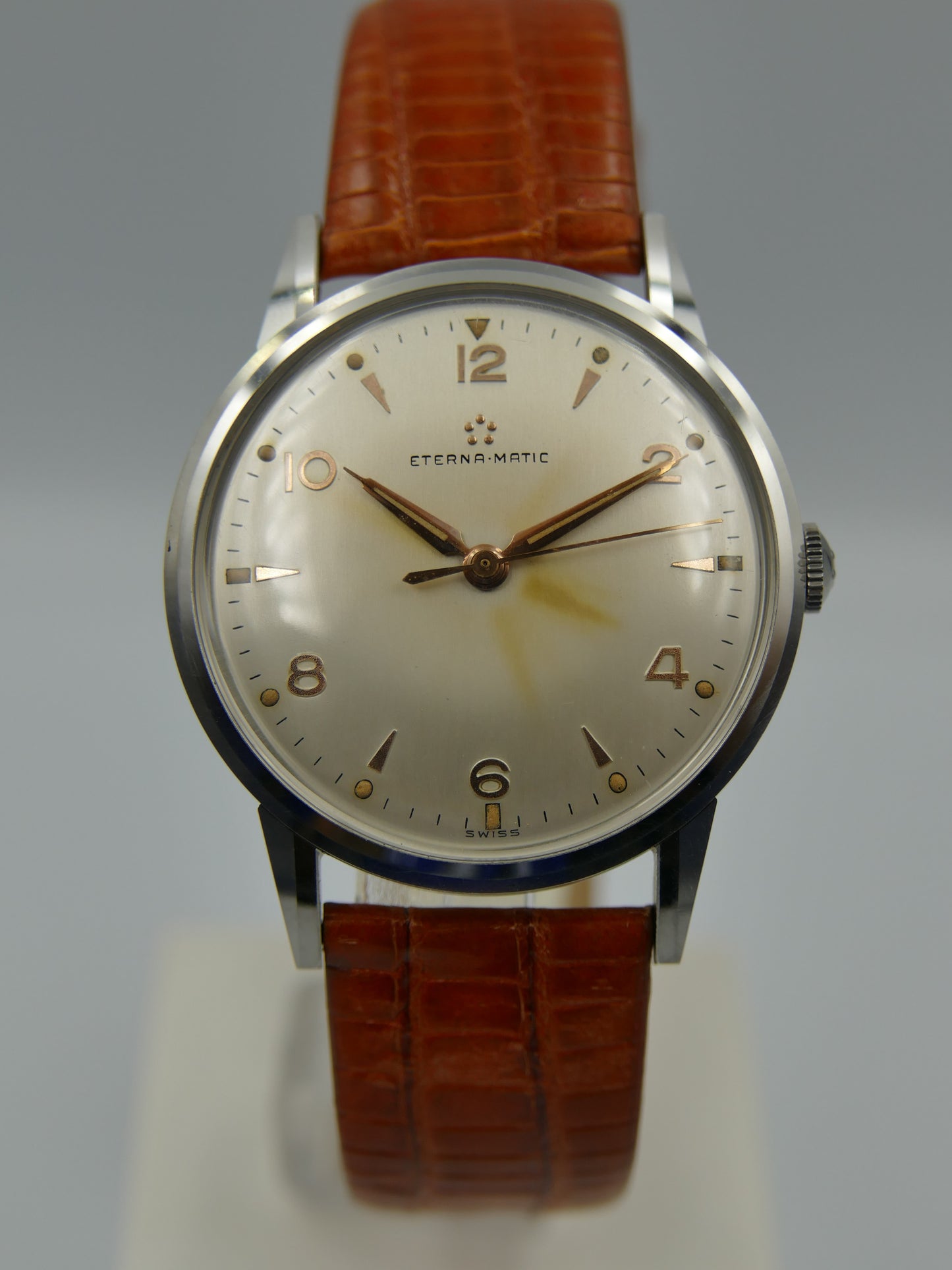 50's vintage watch mens Eterna Matic automatic cal. 1416U serviced 34mm
