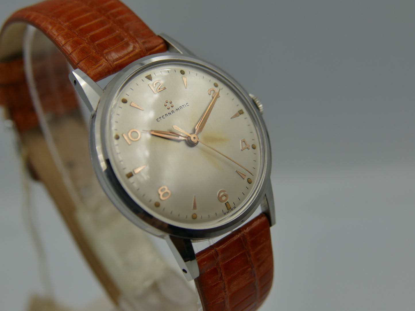 50's vintage watch mens Eterna Matic automatic cal. 1416U serviced 34mm