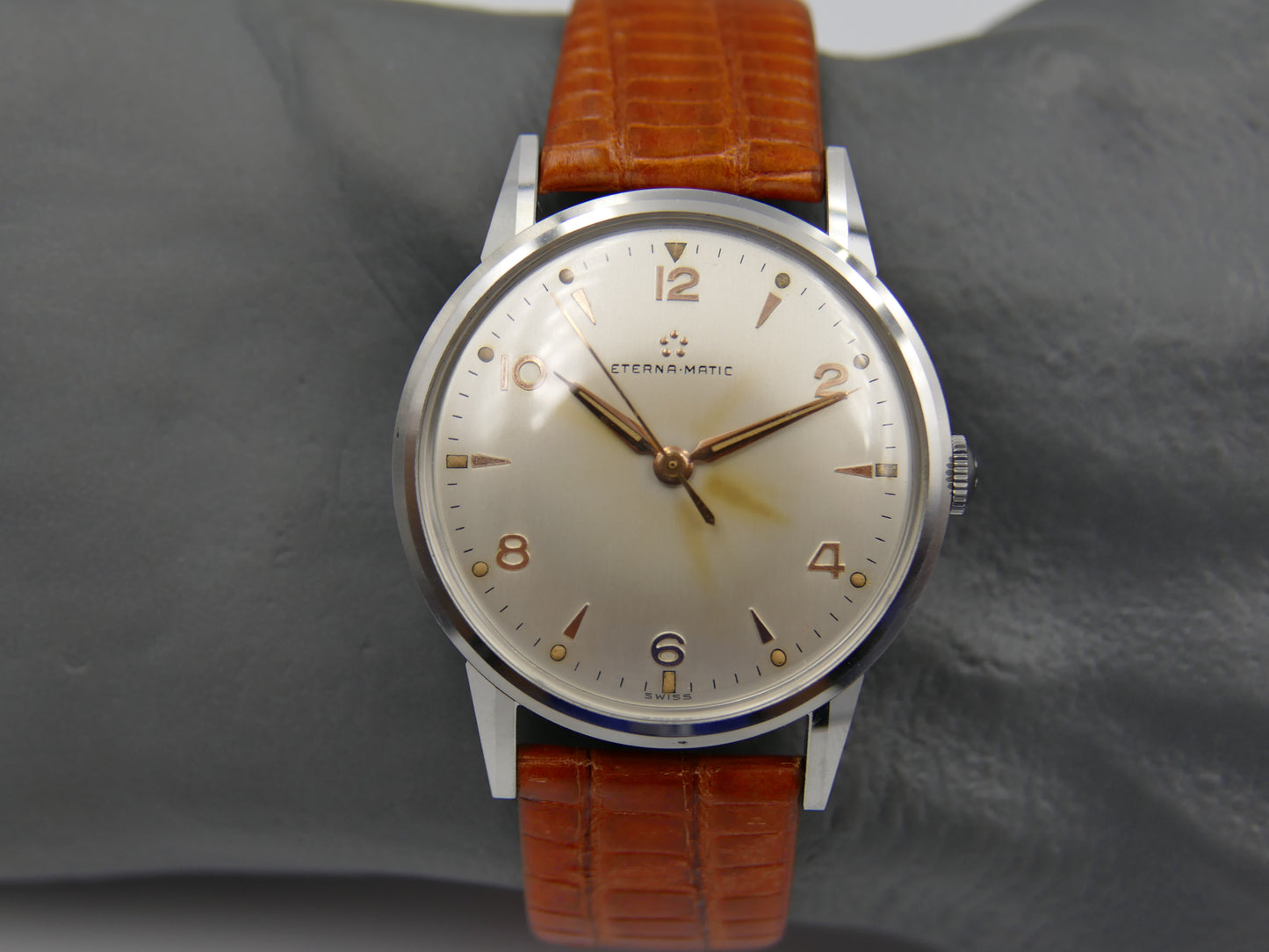 50's vintage watch mens Eterna Matic automatic cal. 1416U serviced 34mm