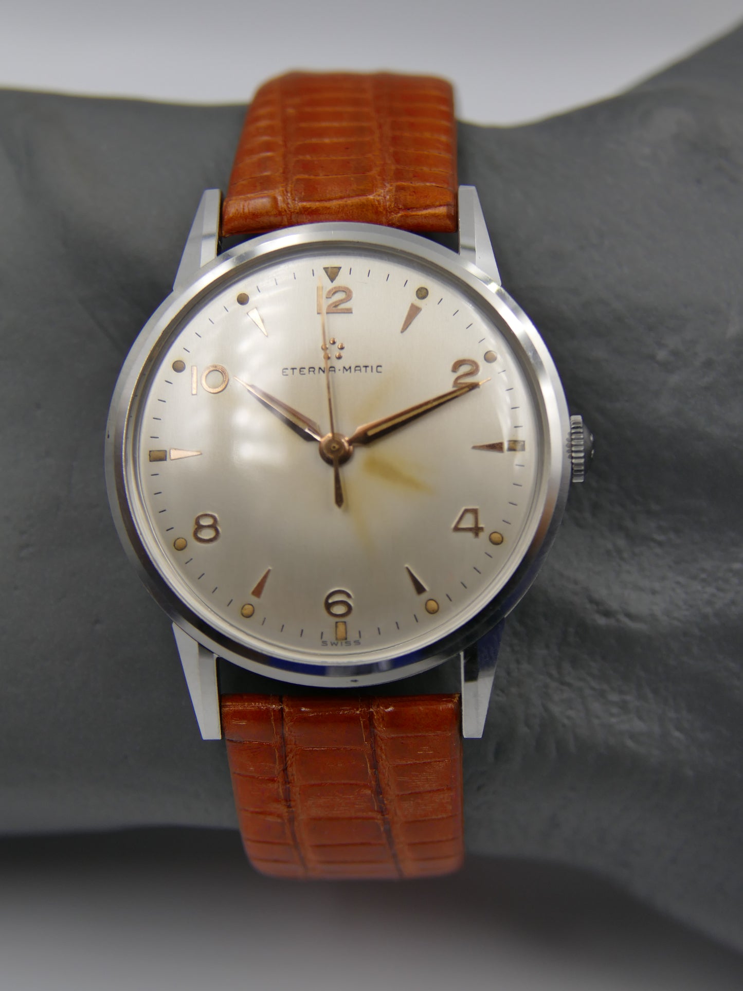 50's vintage watch mens Eterna Matic automatic cal. 1416U serviced 34mm