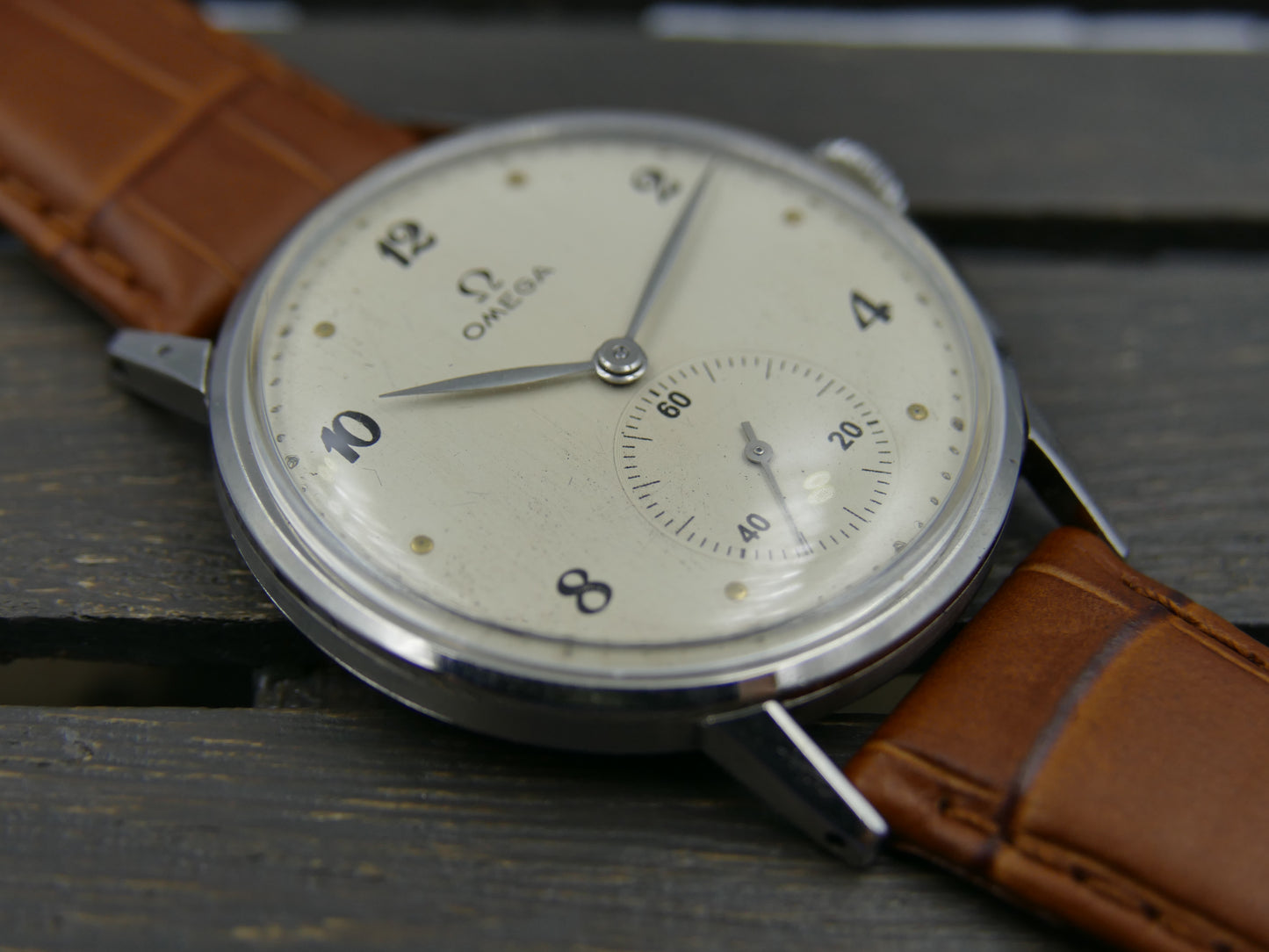 40's vintage watch mens Omega ref. 2272 -6 jumbo oversize 37mm rare