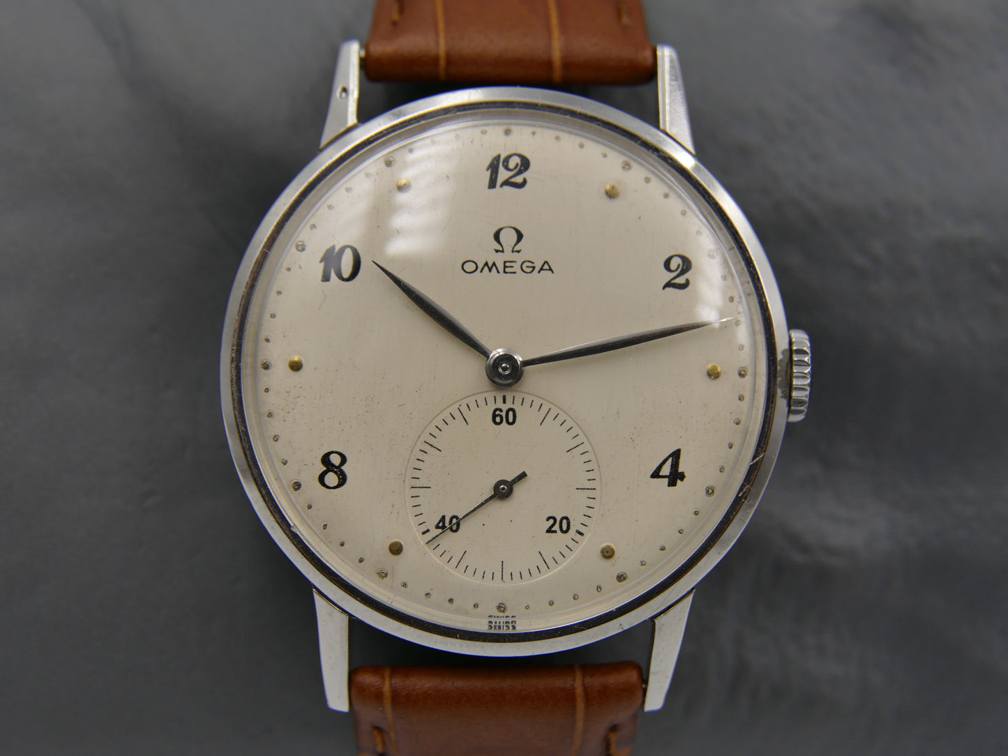40's vintage watch mens Omega ref. 2272 -6 jumbo oversize 37mm rare