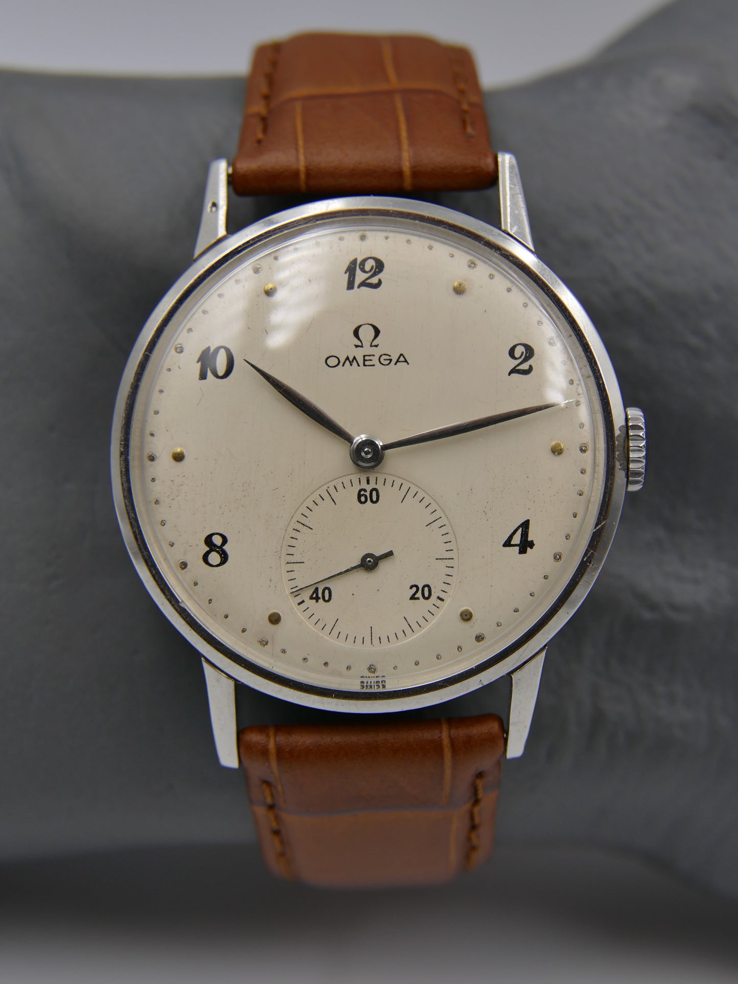 40's vintage watch mens Omega ref. 2272 -6 jumbo oversize 37mm rare