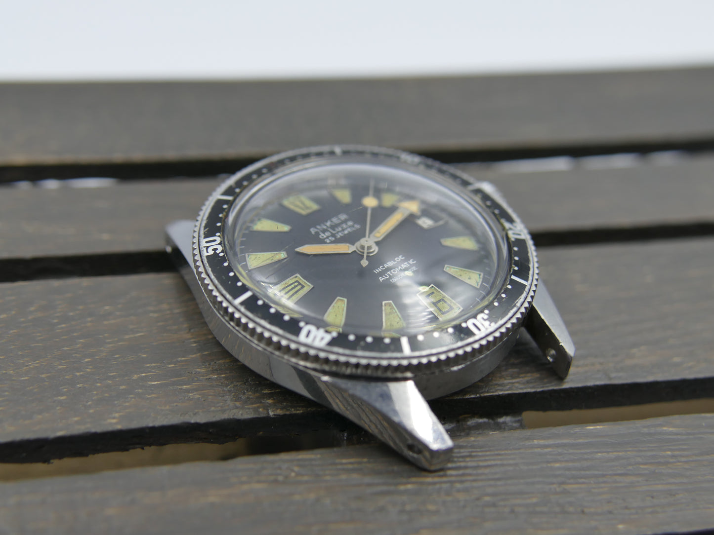 60's vintage watch mens Anker de luxe SKIN DIVER ref 8755 Pre superman 37mm
