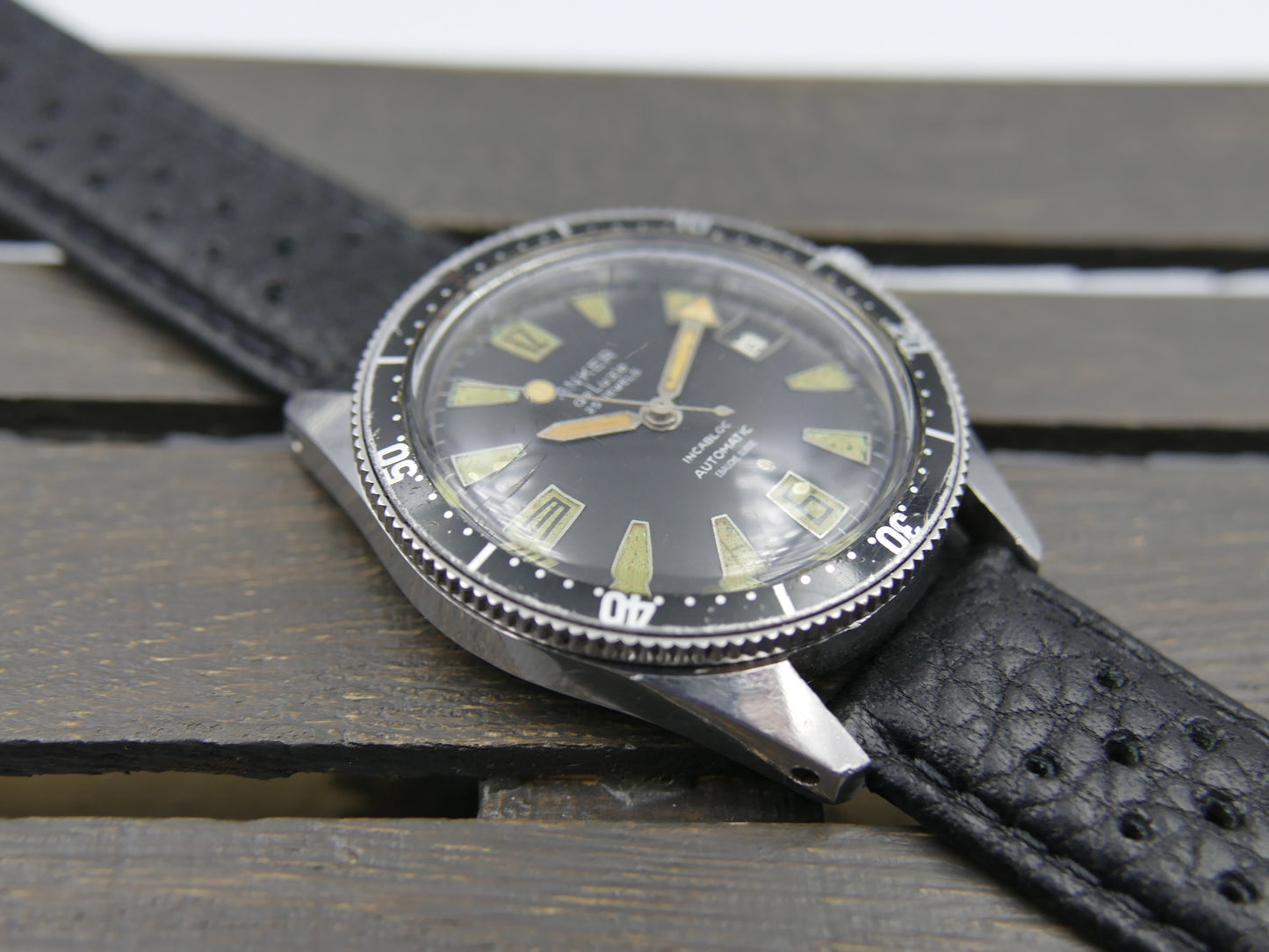 60's vintage watch mens Anker de luxe SKIN DIVER ref 8755 Pre superman 37mm