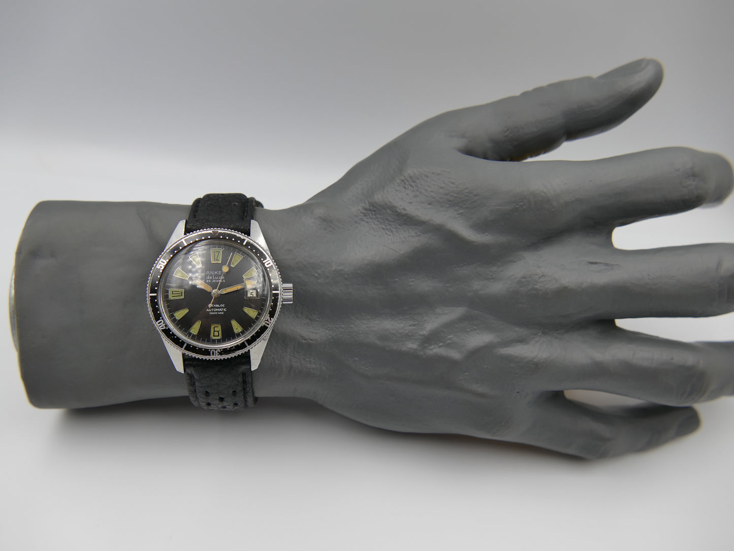 60's vintage watch mens Anker de luxe SKIN DIVER ref 8755 Pre superman 37mm