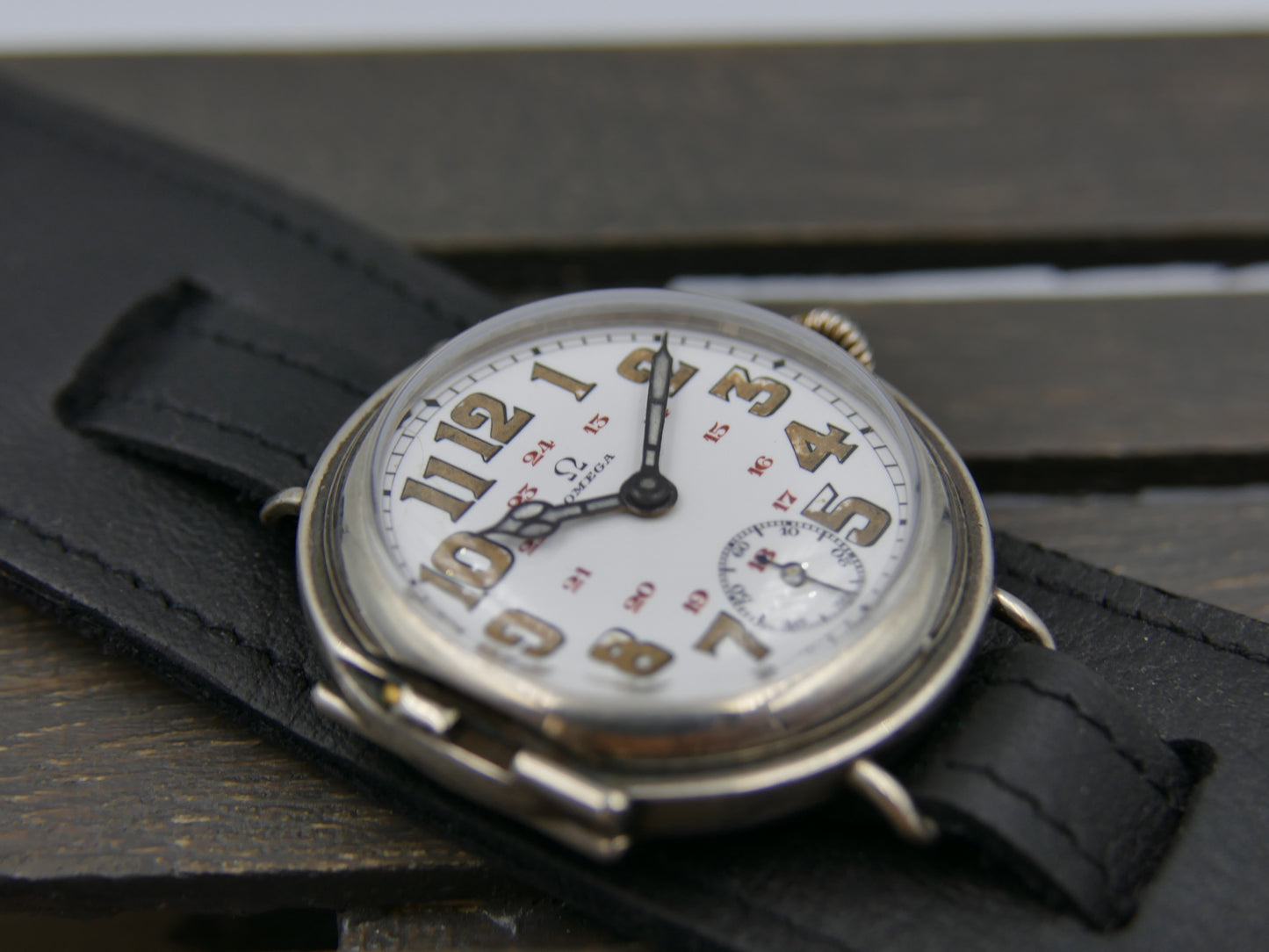 10's vintage watch WW1 Oficcer Omega trench ref. 568.13 cal. 13''' SOB rare