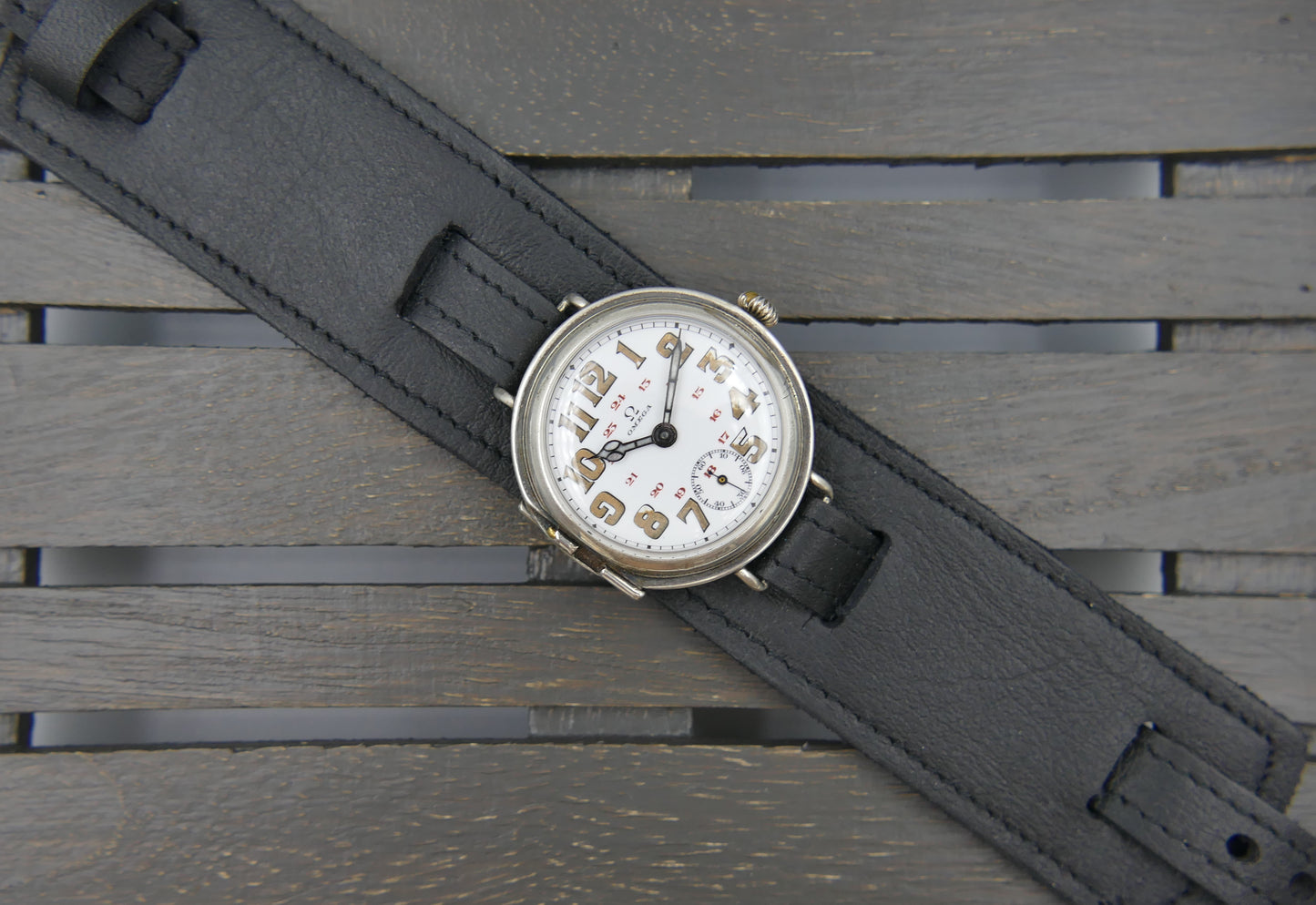 10's vintage watch WW1 Oficcer Omega trench ref. 568.13 cal. 13''' SOB rare