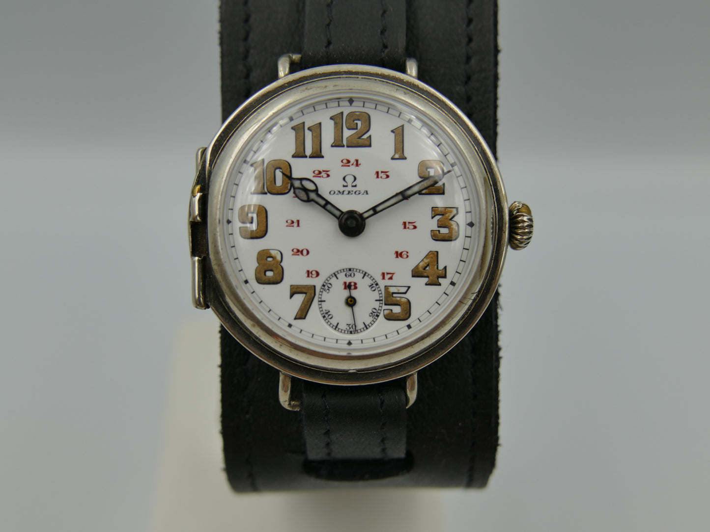 10's vintage watch WW1 Oficcer Omega trench ref. 568.13 cal. 13''' SOB rare
