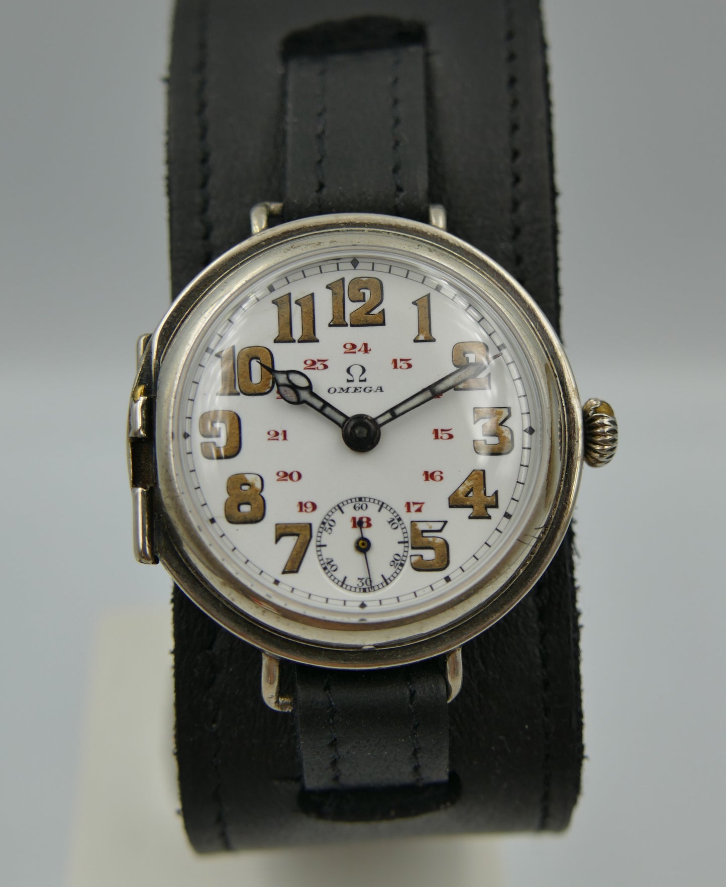 10's vintage watch WW1 Oficcer Omega trench ref. 568.13 cal. 13''' SOB rare
