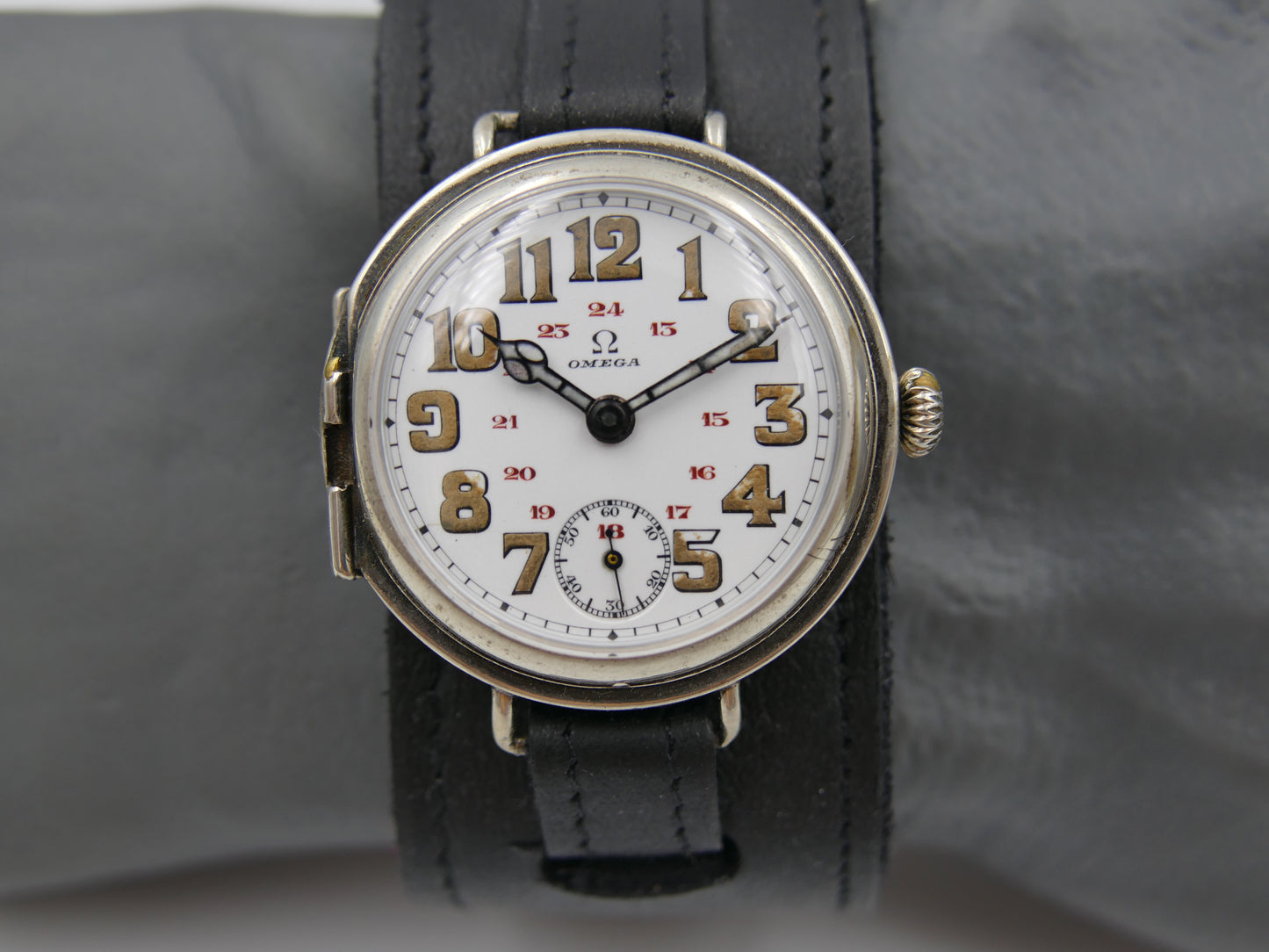 10's vintage watch WW1 Oficcer Omega trench ref. 568.13 cal. 13''' SOB rare