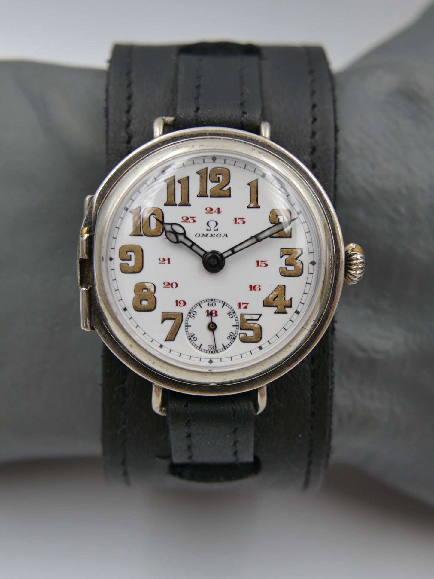 10's vintage watch WW1 Oficcer Omega trench ref. 568.13 cal. 13''' SOB rare