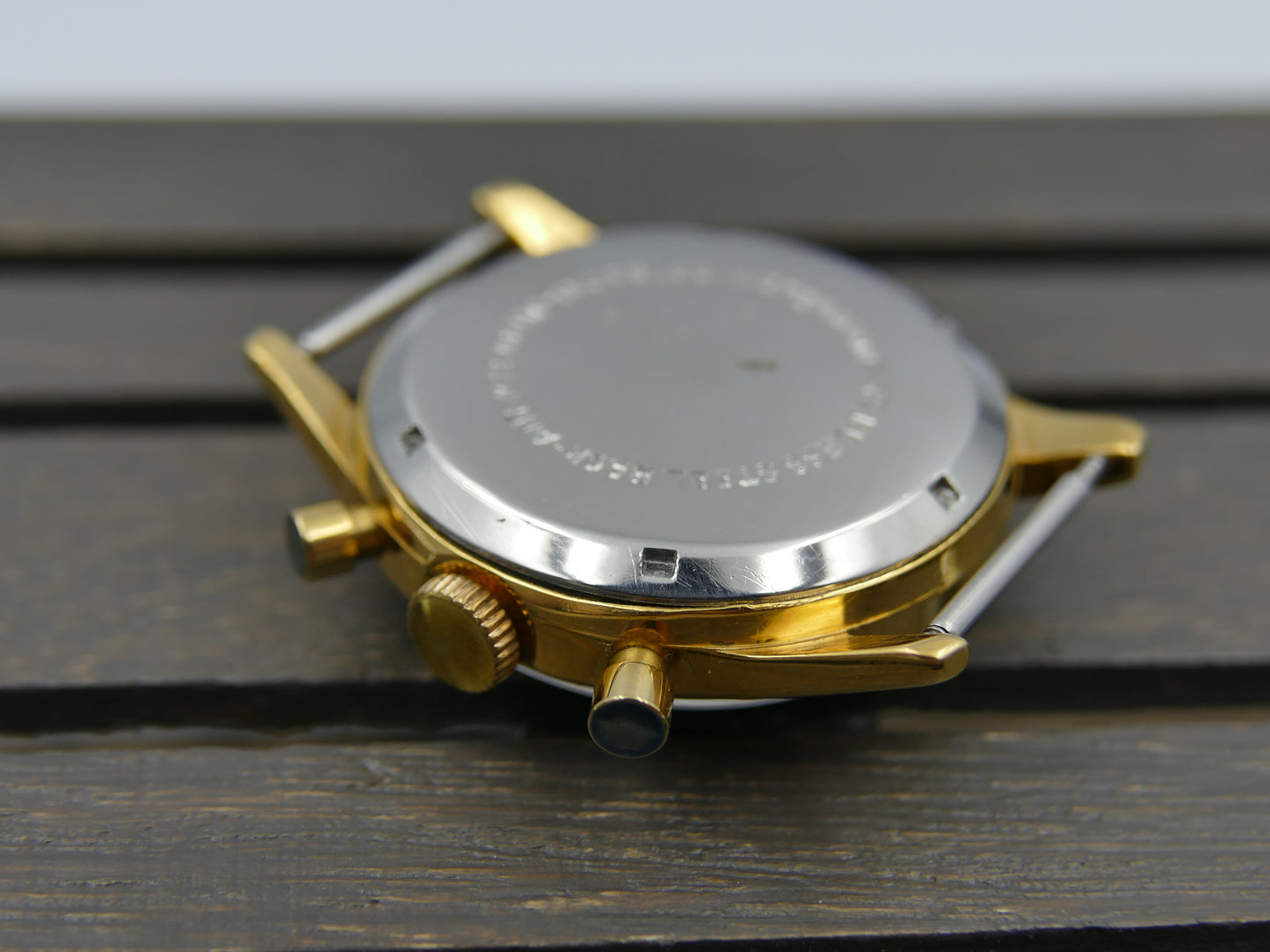 50's vintage watch mens Titus Genève ref 957 Chronograph Landeron 48 gold pl 37mm