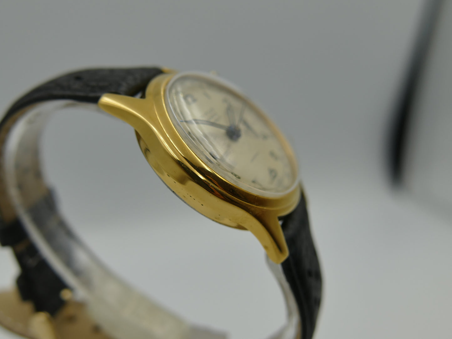 50's vintage watch mens Titus Genève ref 957 Chronograph Landeron 48 gold pl 37mm