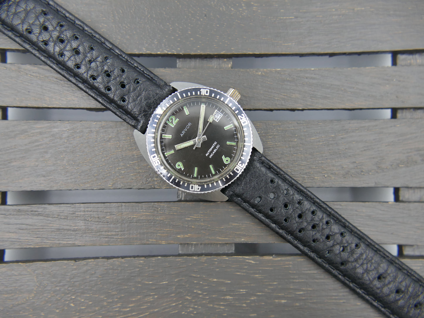 vintage watch mens diver Arvor automatic FE steel