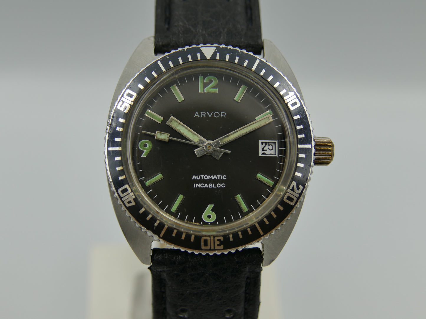 vintage watch mens diver Arvor automatic FE steel