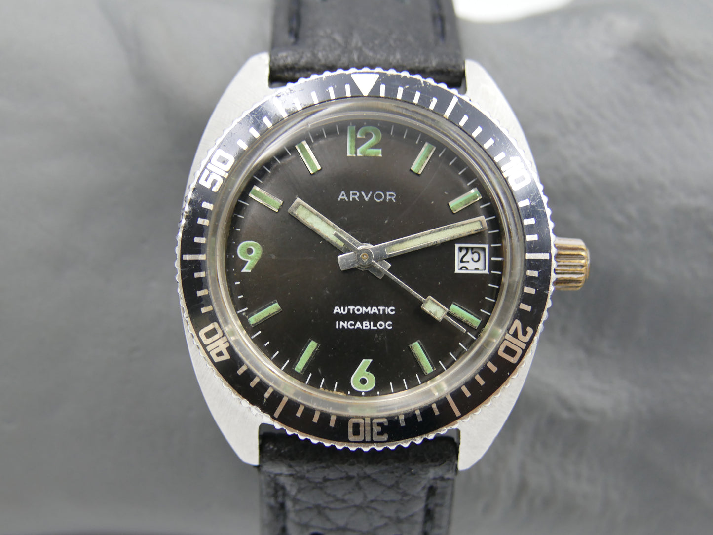 vintage watch mens diver Arvor automatic FE steel