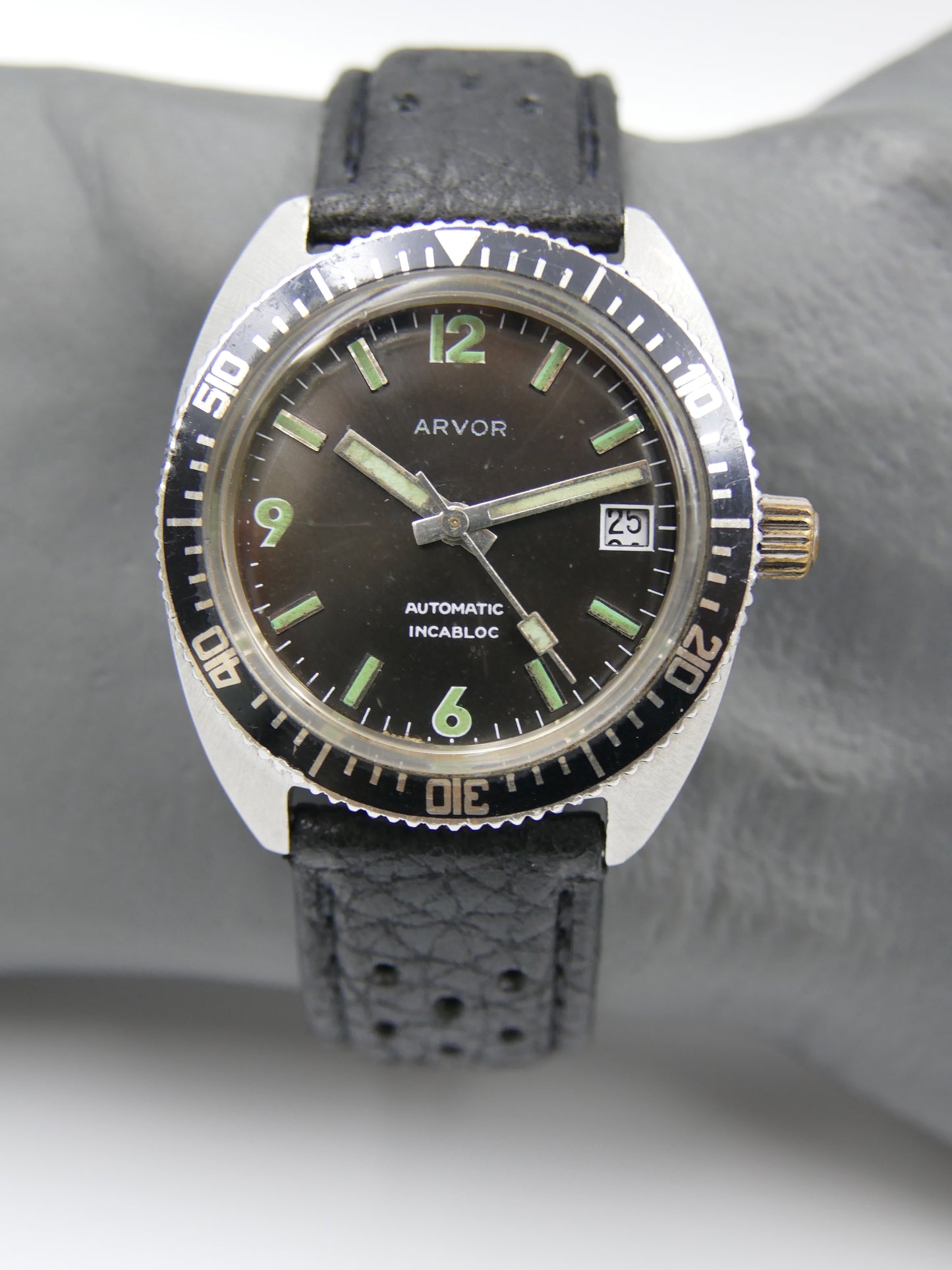 vintage watch mens diver Arvor automatic FE steel
