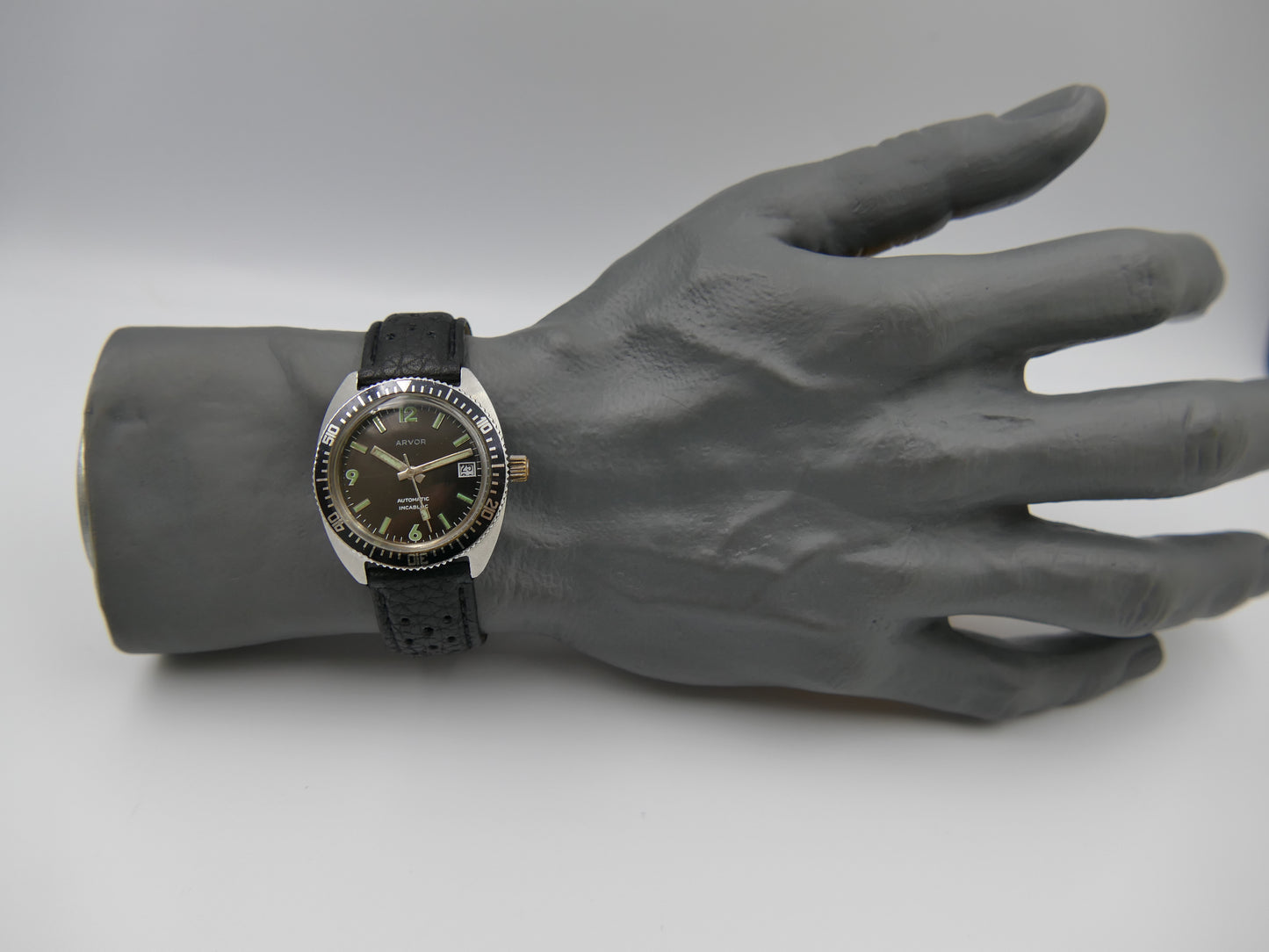 vintage watch mens diver Arvor automatic FE steel