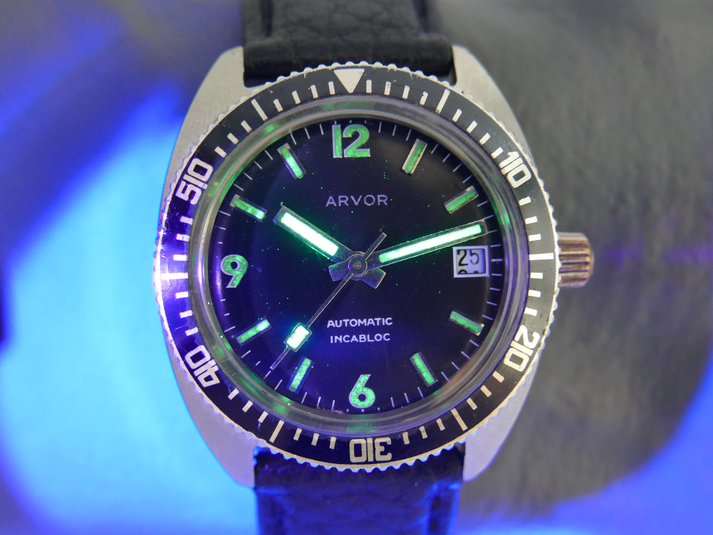 vintage watch mens diver Arvor automatic FE steel