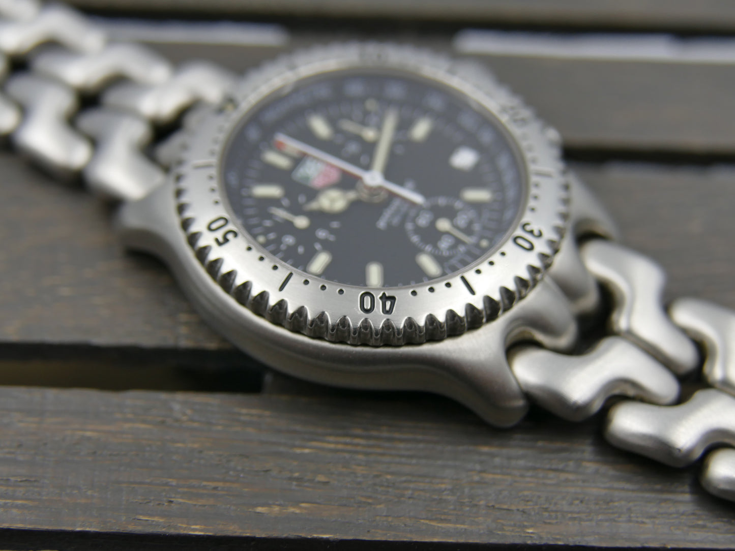 90's vintage watch mens TAG Heuer Link Chronograph CG1110 -0