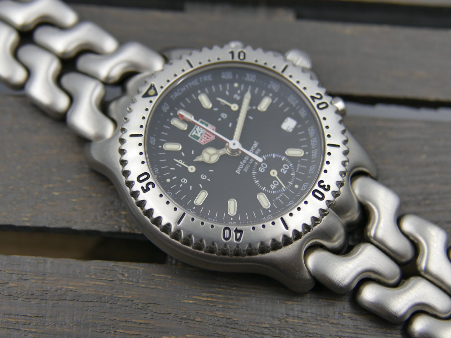 90's vintage watch mens TAG Heuer Link Chronograph CG1110 -0