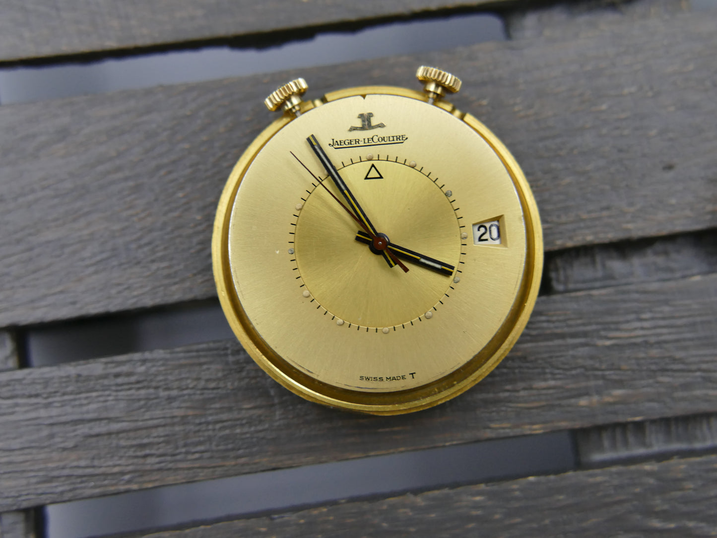 60's vintage desk alarm clock travel Jaeger-LeCoultre Memovox serviced