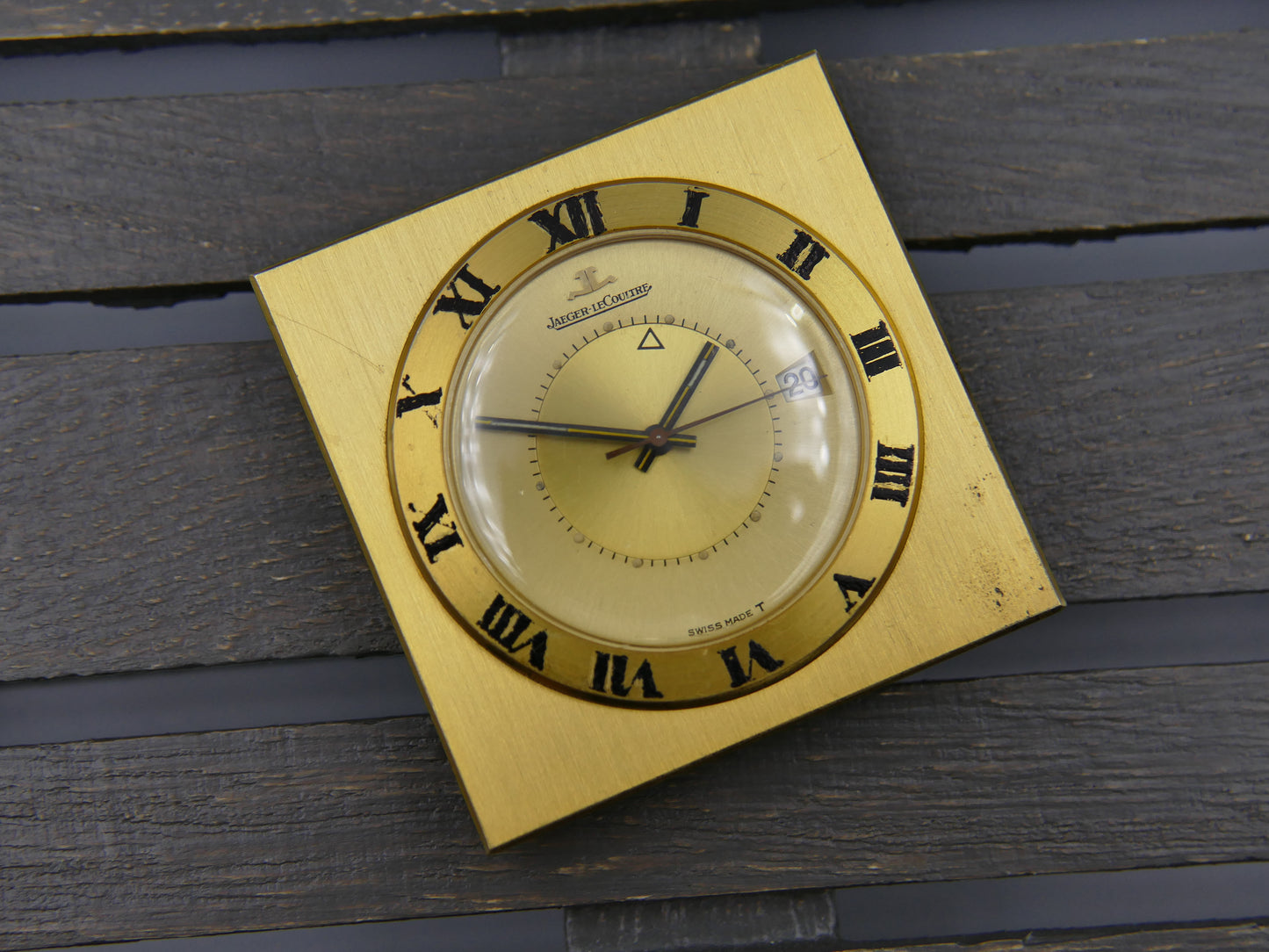 60's vintage desk alarm clock travel Jaeger-LeCoultre Memovox serviced