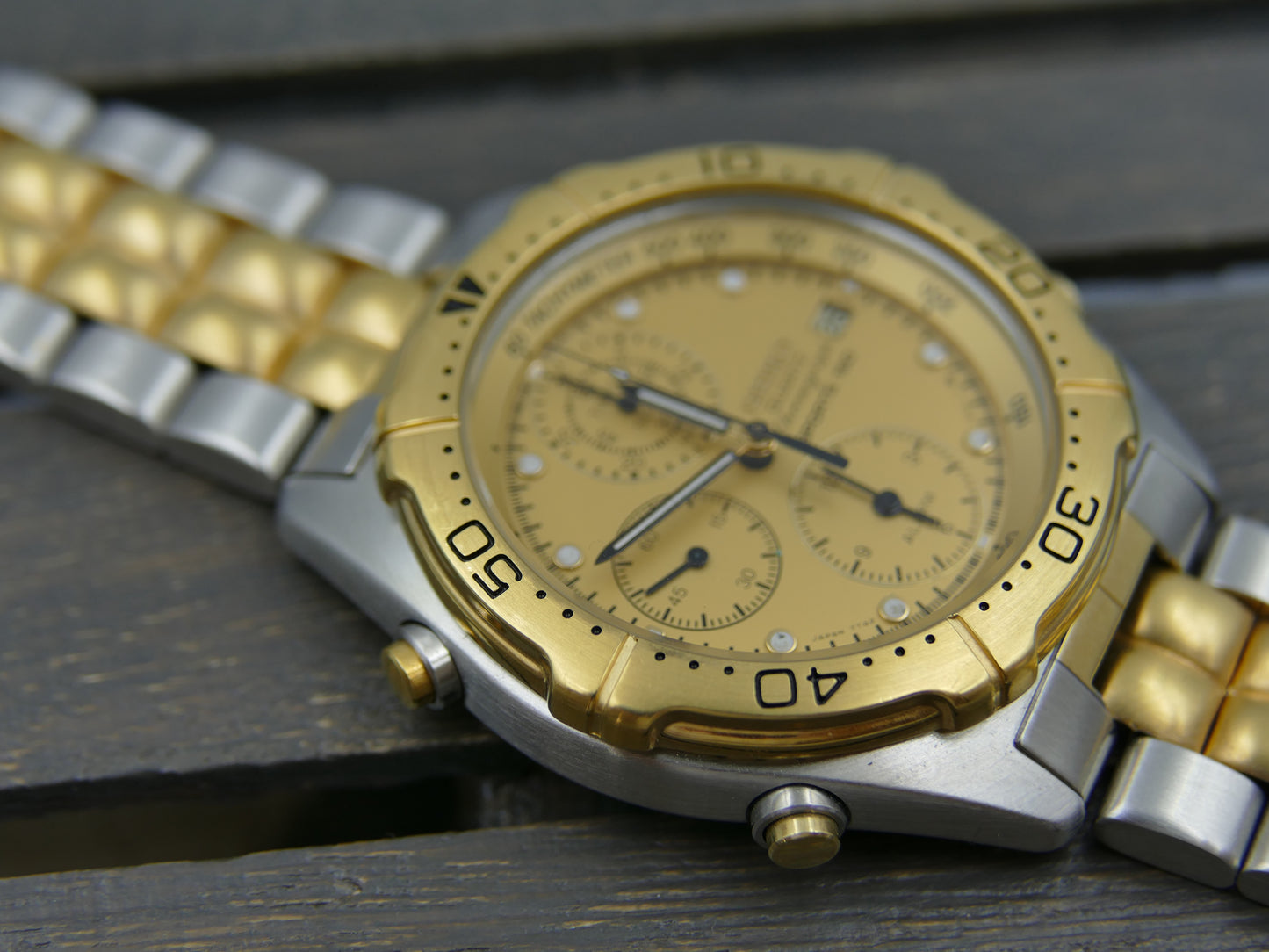 90's vintage watch mens Seiko 7T42-6A00 Chronograph sports 150 alarm MINT w/box