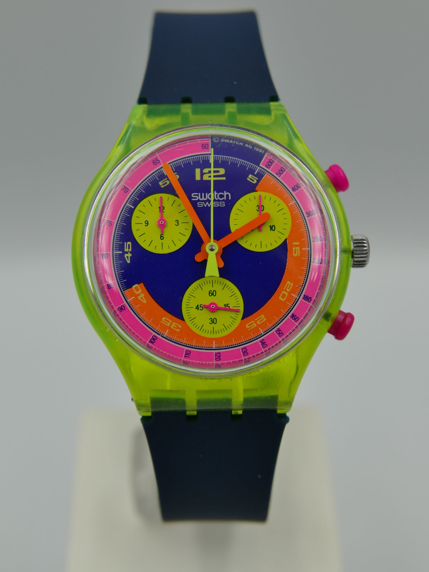 90s vintage watch mens Swatch GRAND PRIX SCJ101 chronograph quartz serviced
