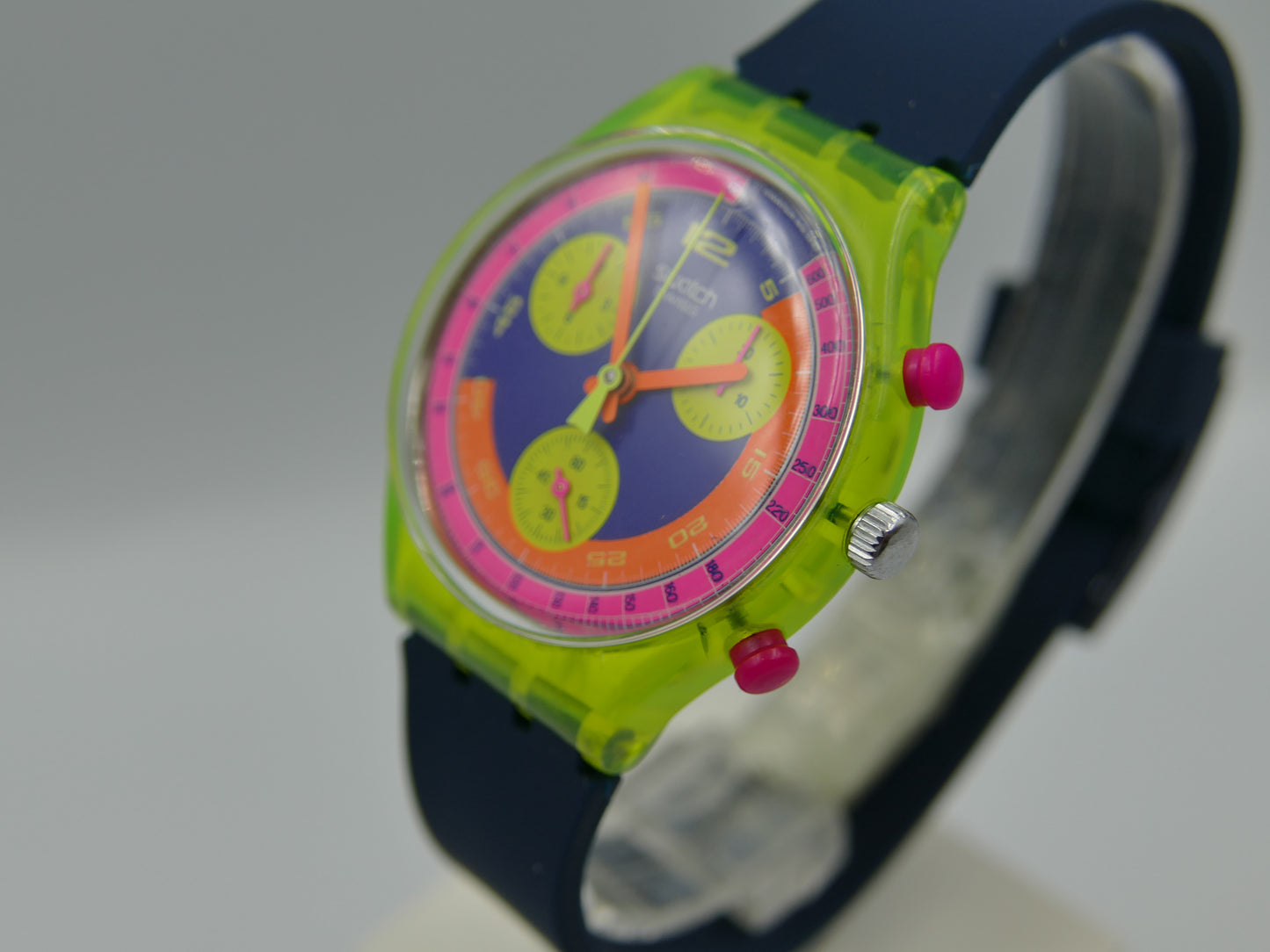 90s vintage watch mens Swatch GRAND PRIX SCJ101 chronograph quartz serviced