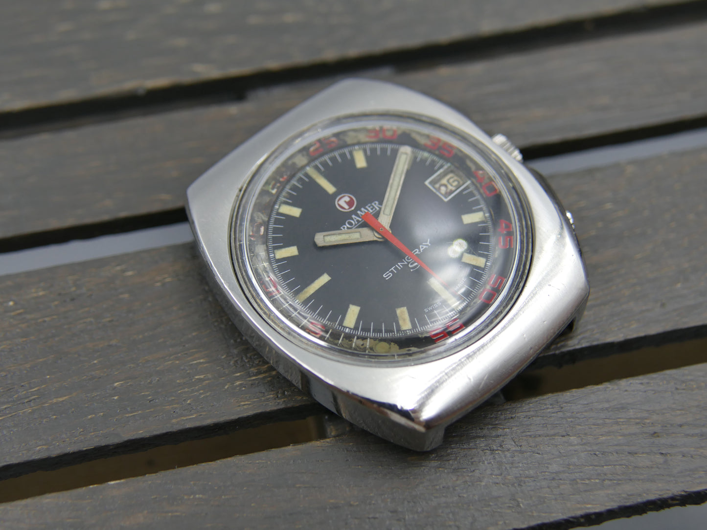70s vintage watch mens Roamer Stingray S automatic diver 660ft Ref 471-9120.605