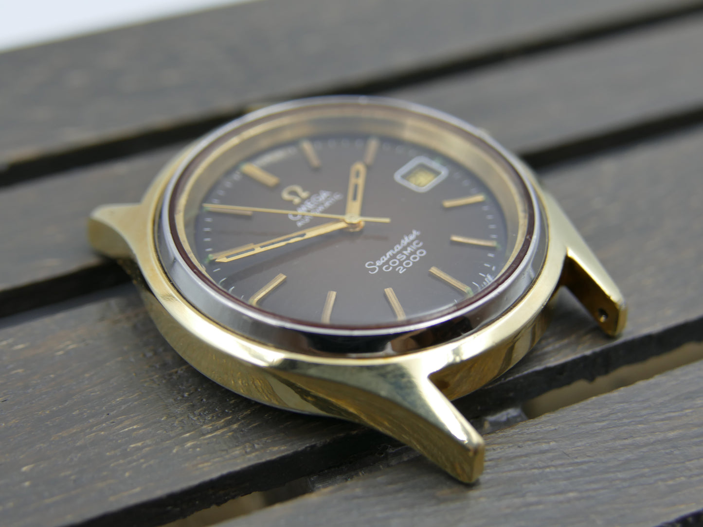 70s vintage watch mens big Omega Seamaster Cosmic 2000 ref 166.128 automatic 1012 Brown Spider Dial 38mm