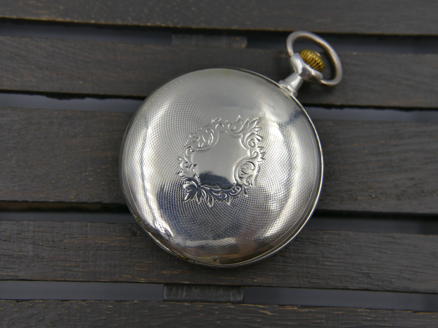 1908 vintage pocket gousset watch solid silver 0.900 savonnette Omega 17’’’