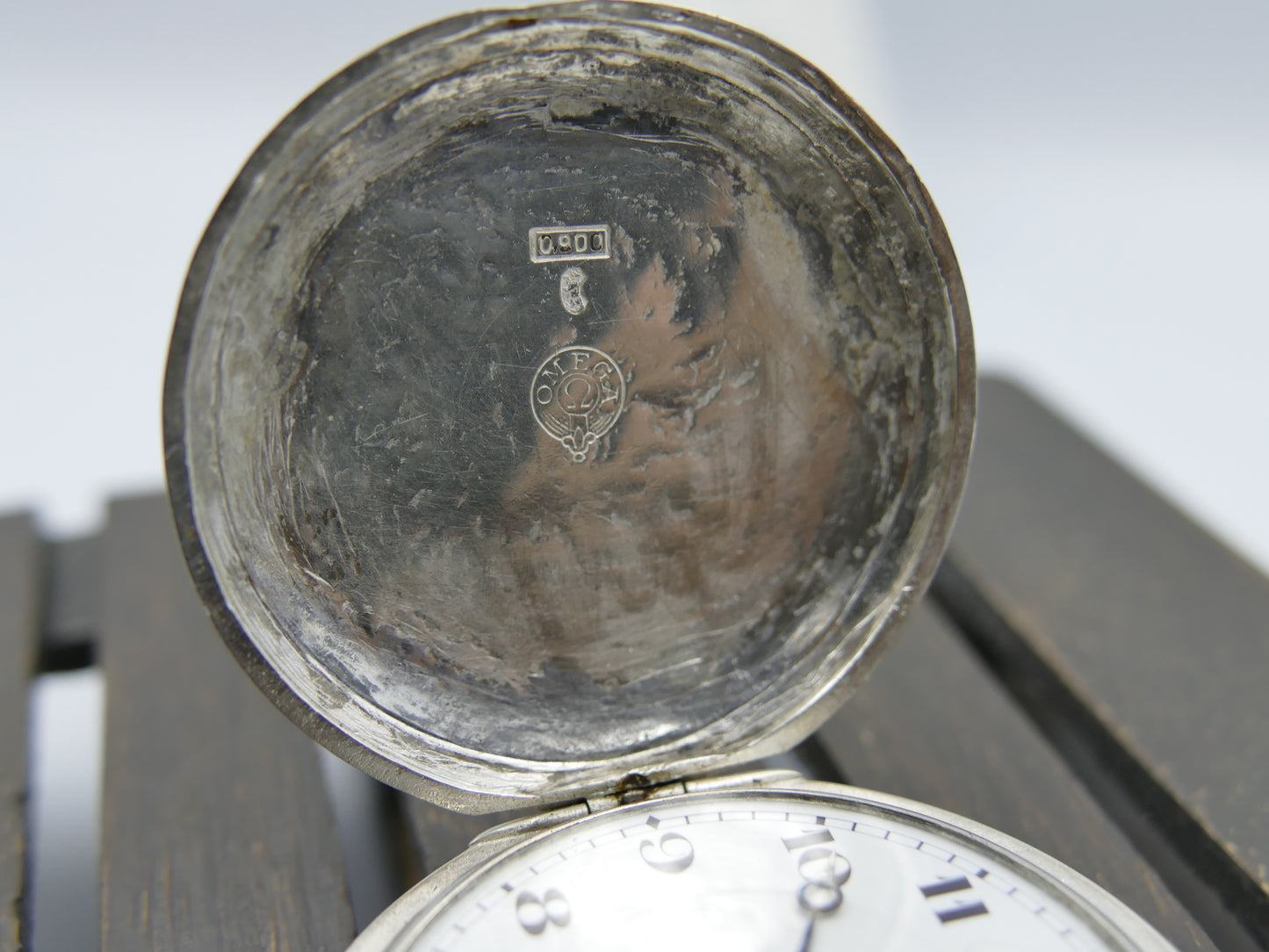 1912 vintage pocket gousset watch solid silver 0.900 savonnette Omega 18’’’