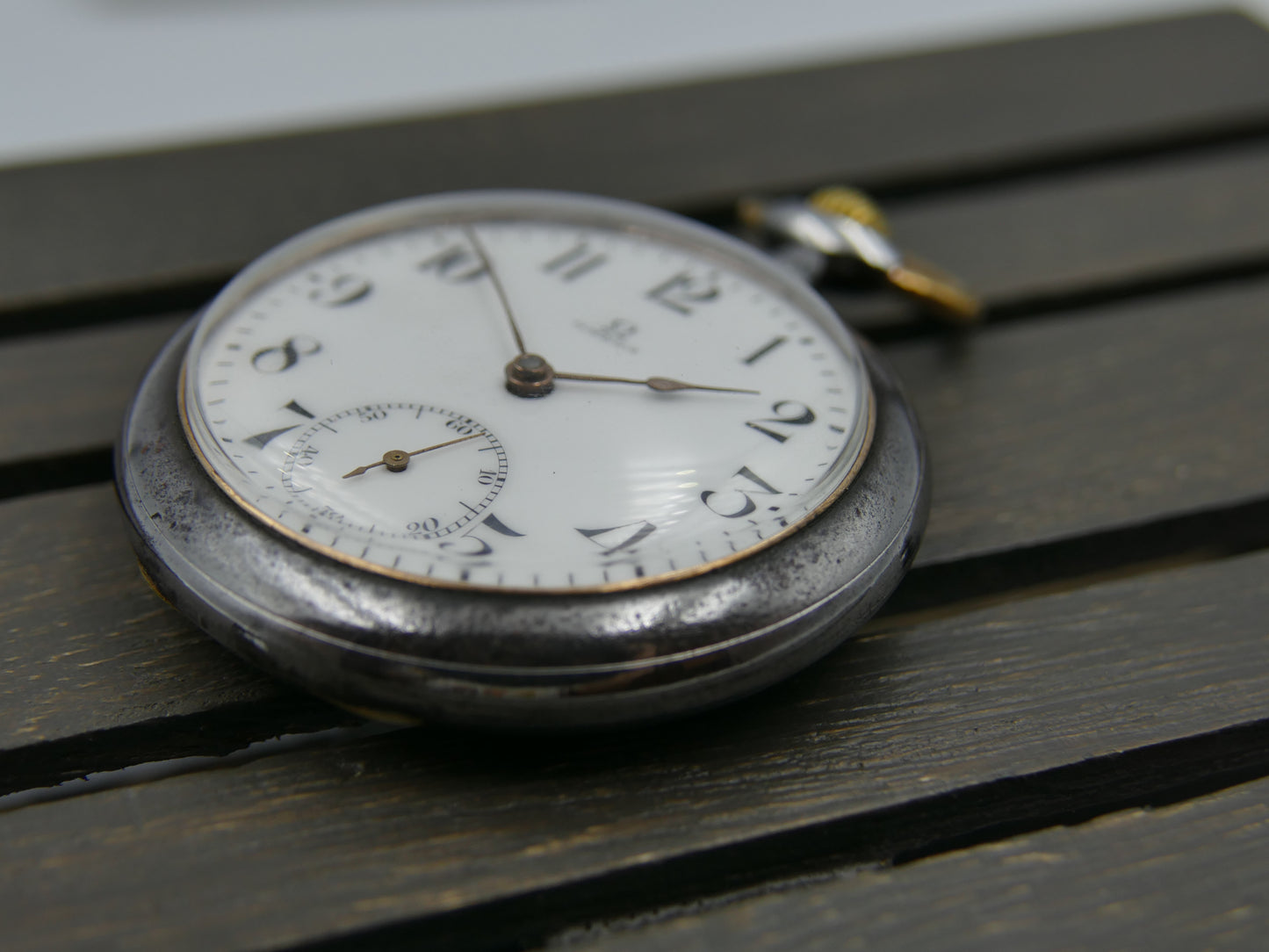 10’s vintage pocket gousset watch Omega gun metal 18’’’ serviced